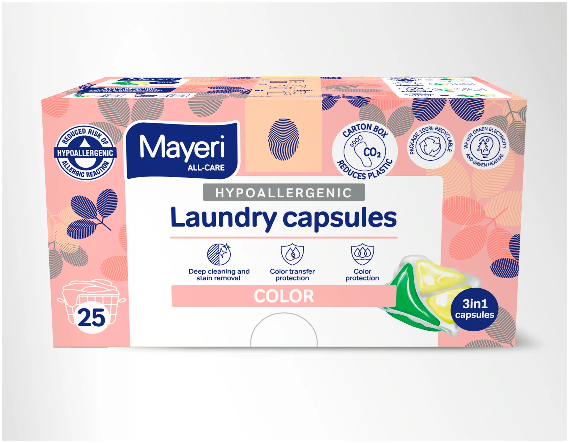 Mayeri All-Care Hypoallergenic Color pyykinpesukapseli 25 kpl