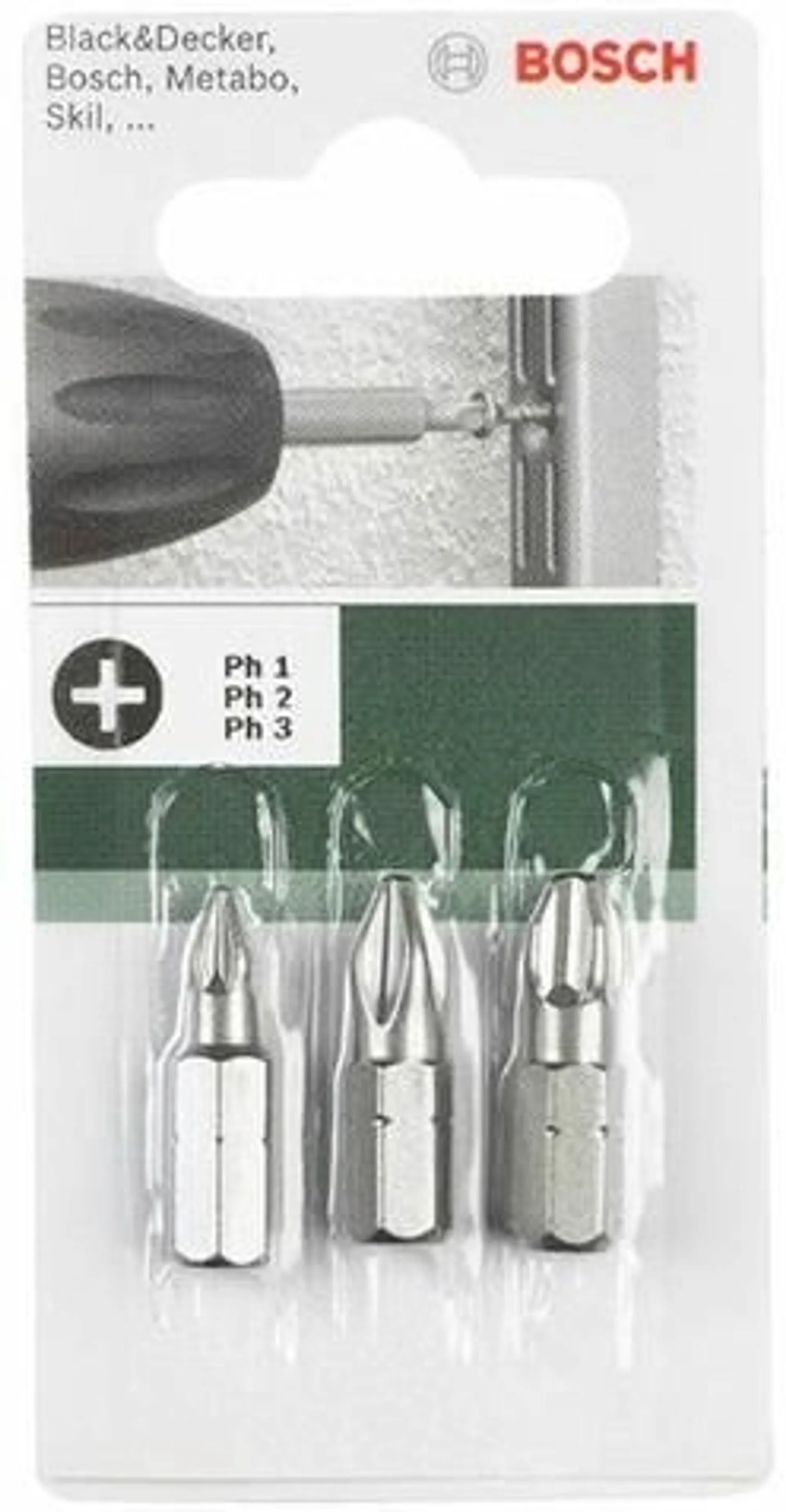 Bosch ruuvauskärkisarja PH 25mm 3-osainen