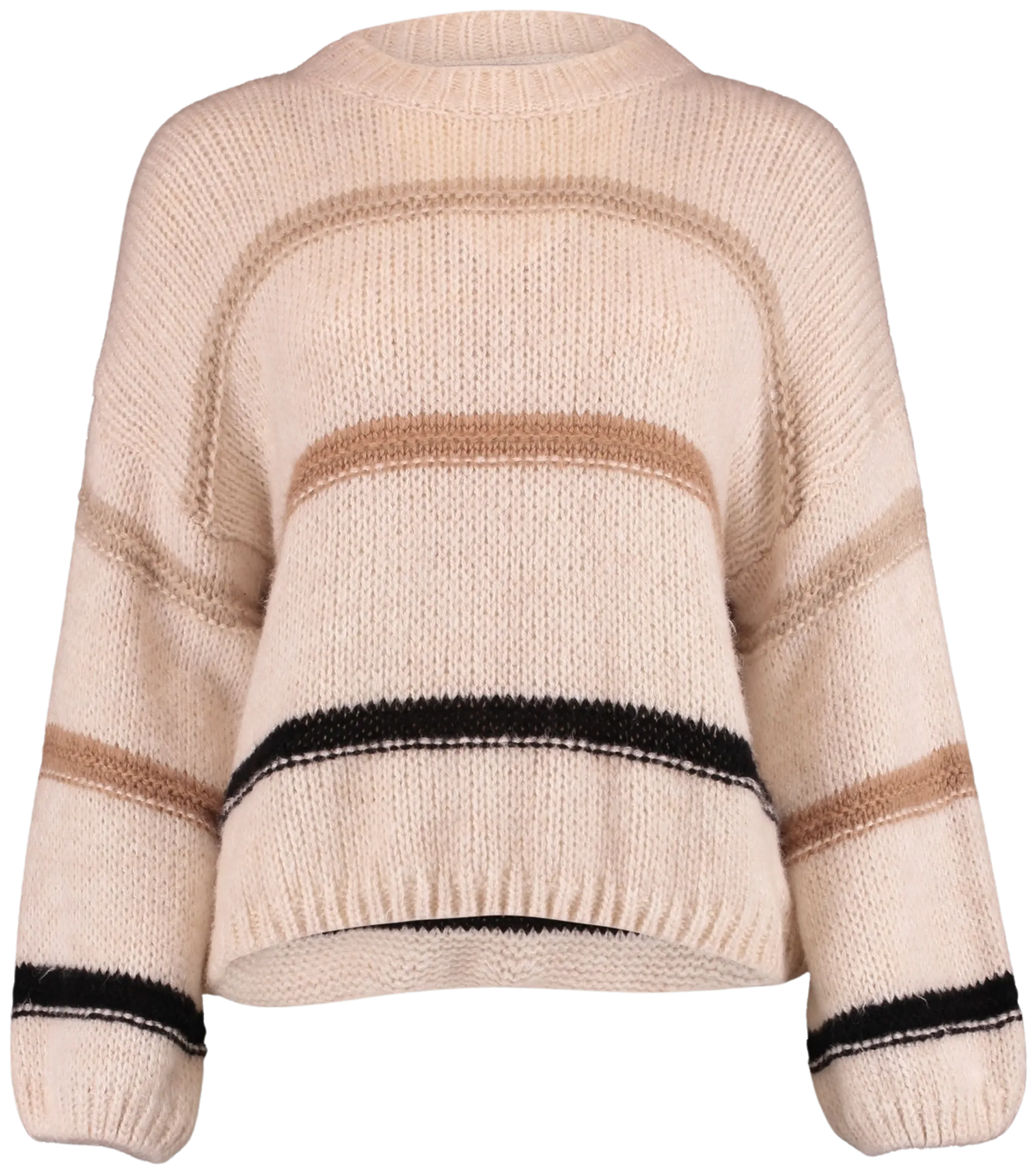 Hailys naisten neule Sk Va44nia UNF-3933 - beige/taupe stripe - 1