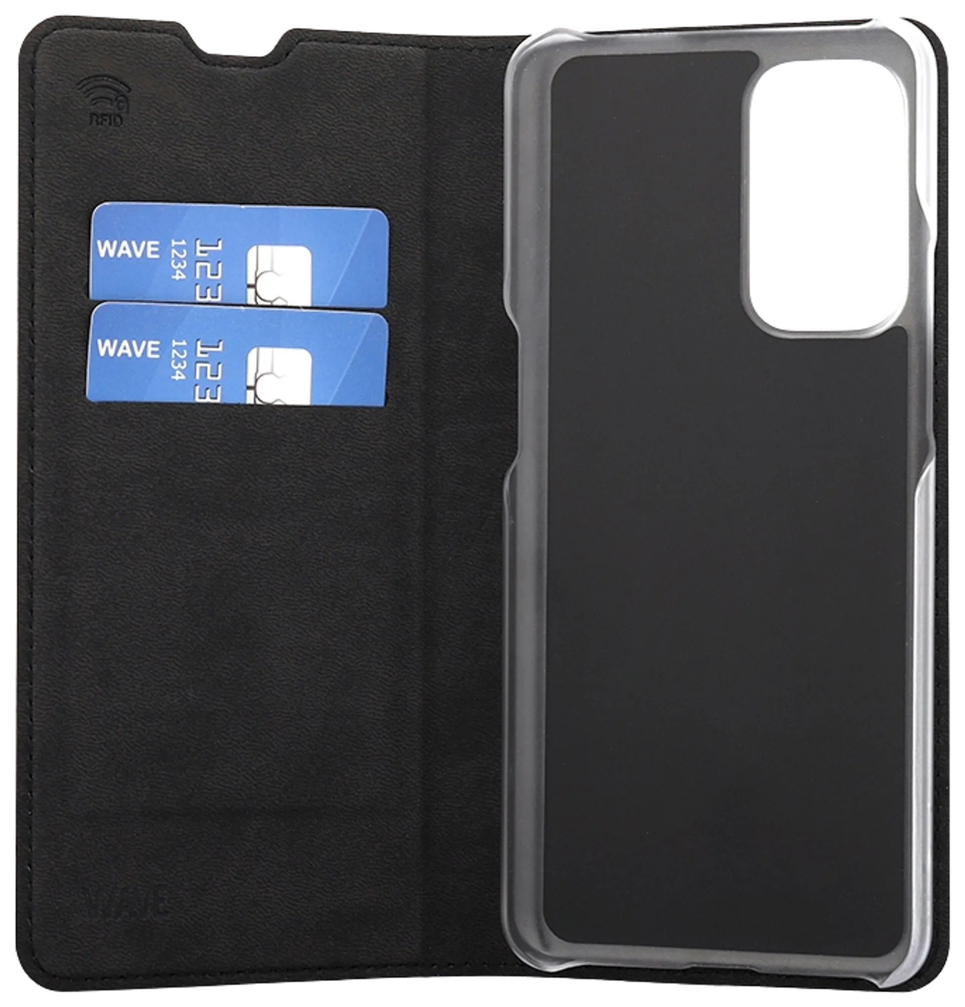 Wave Book Case, OnePlus 9, Musta - 3