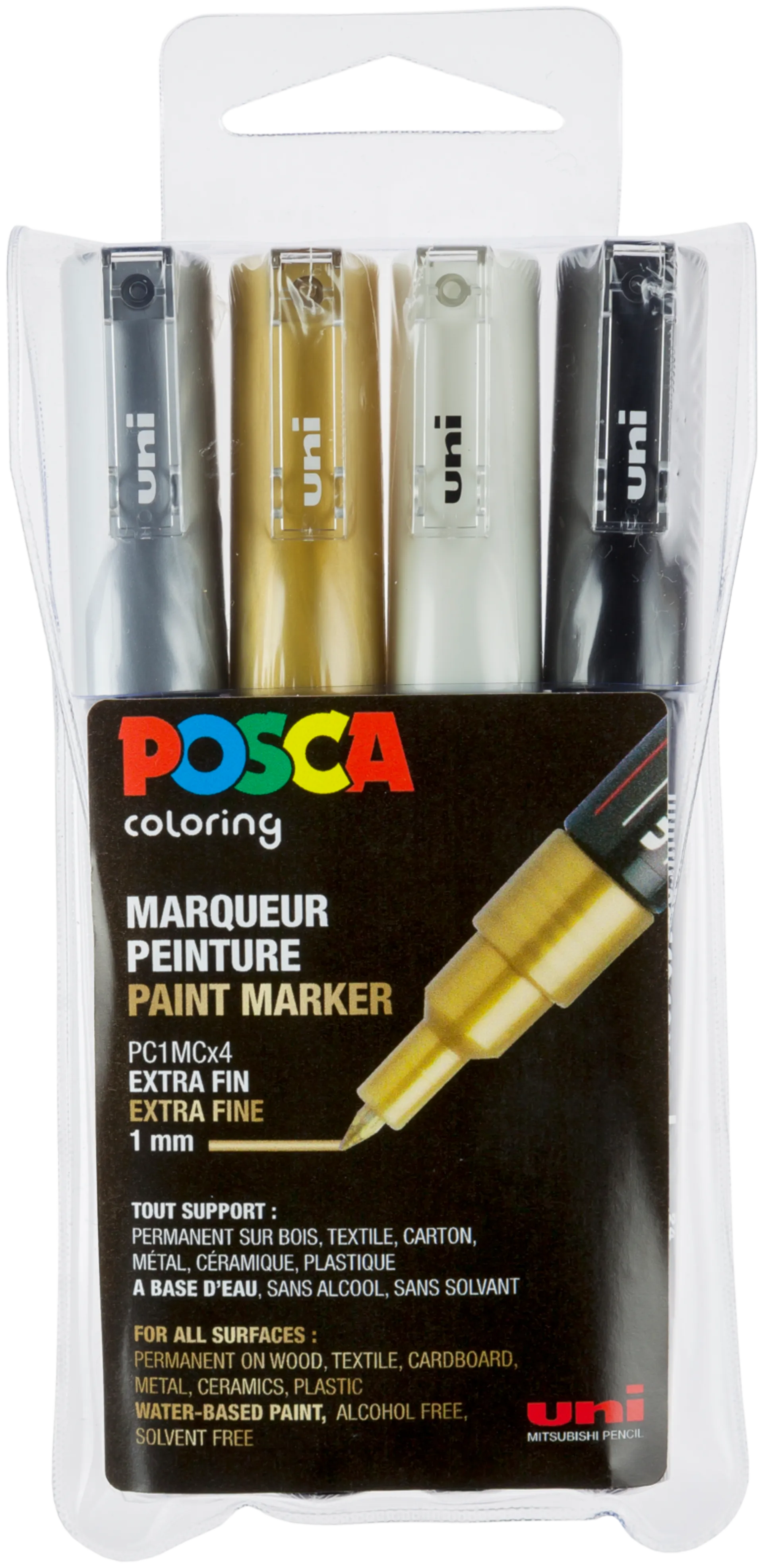 Posca Marker 4kpl PC-1M 0,7-1mm mono