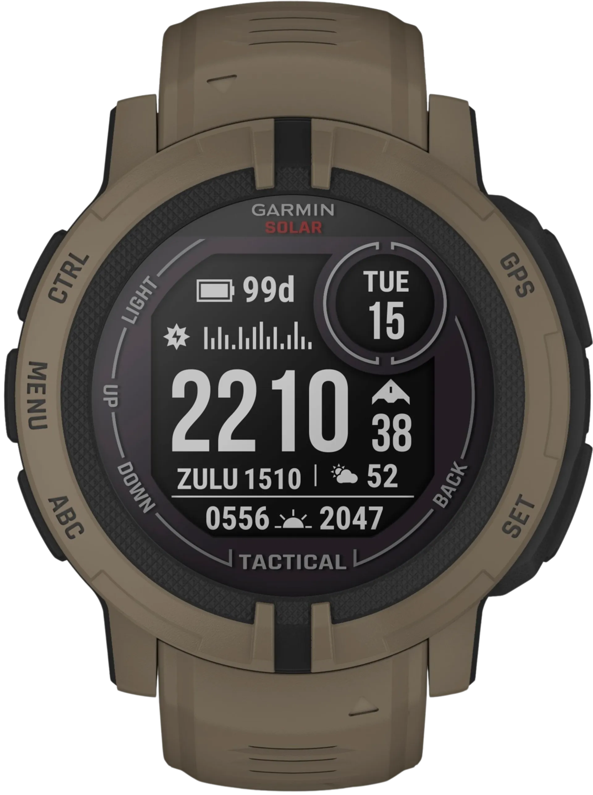 Garmin Instinct 2 solar taktinen versio multisport GPS kello, ruskea - 1