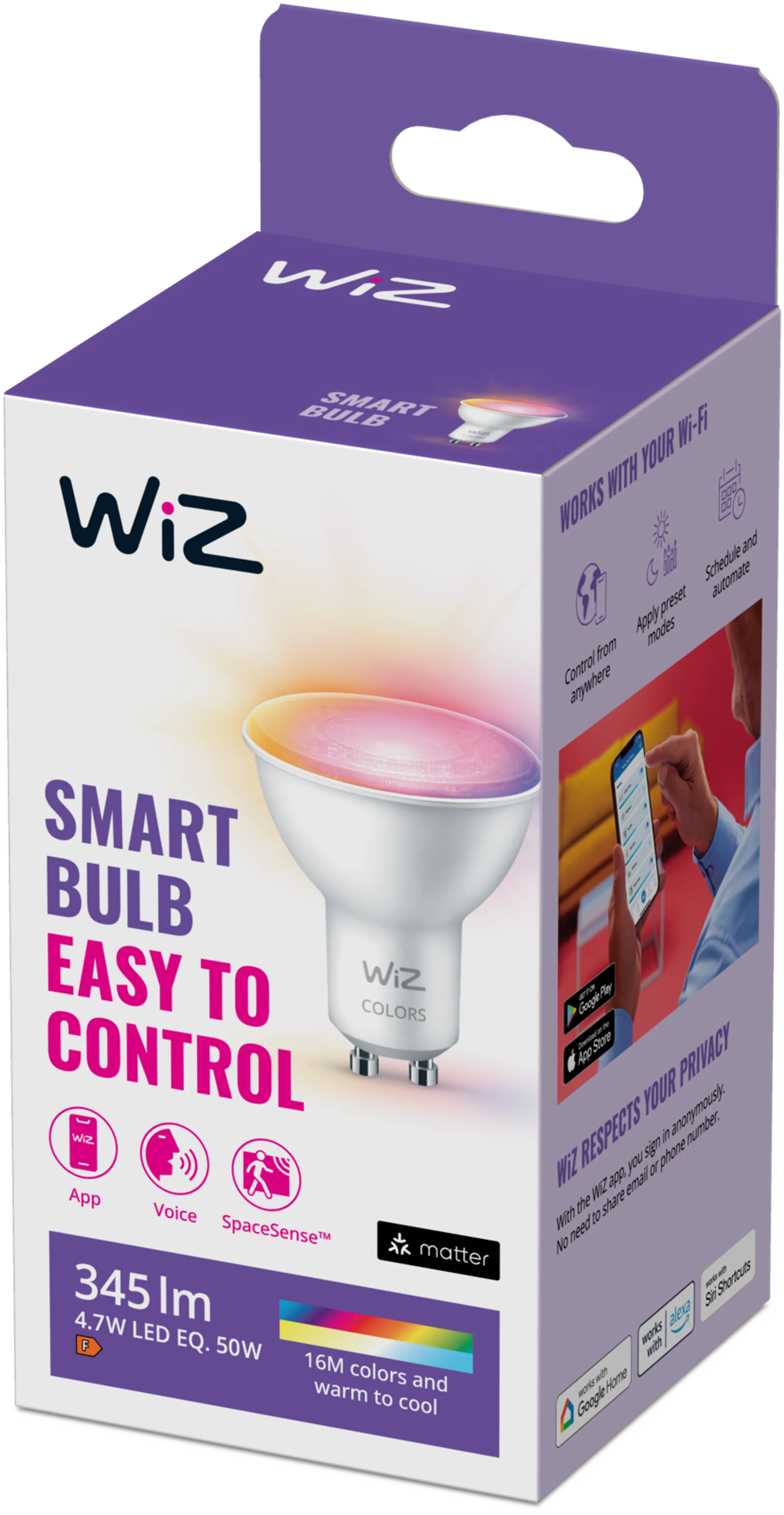 WiZ älylamppu GU10 4.8W Color Wi-Fi - 3