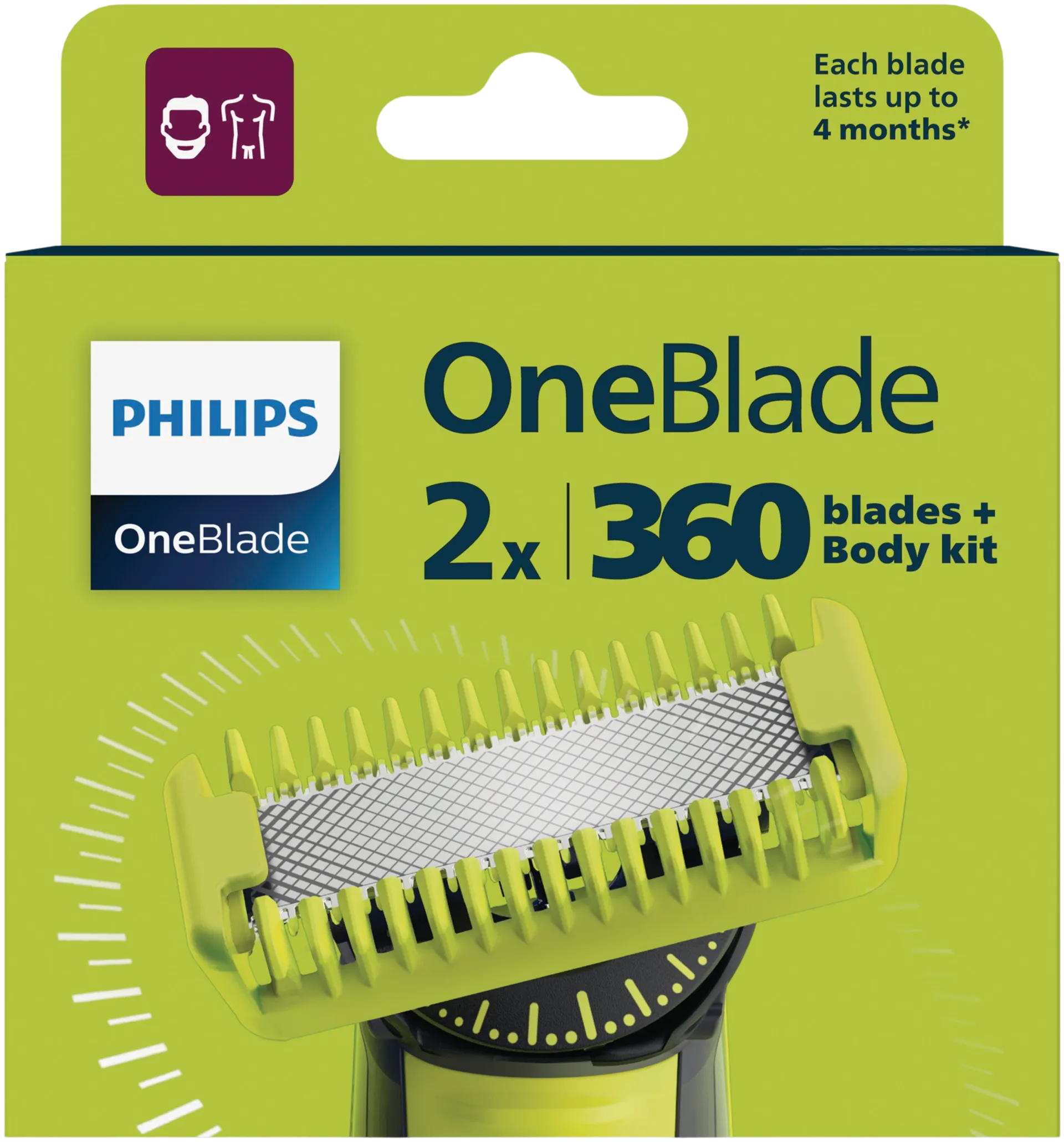 OneBlade vaihtoterät 360 F&B QP624/50 - 9