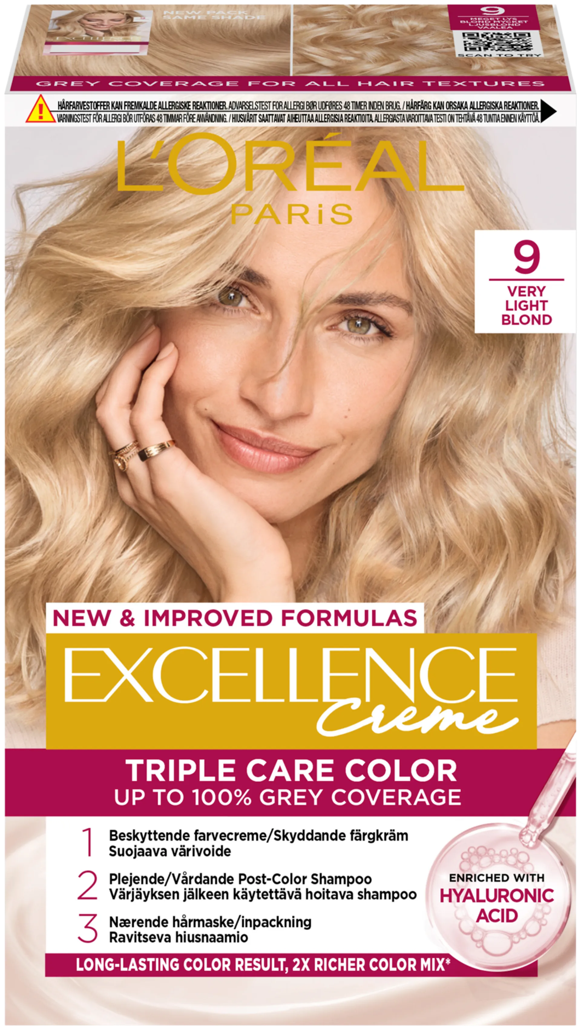 L'Oréal Paris Excellence Creme 9 Very Light Blonde Vaalea kestoväri 1kpl - 1