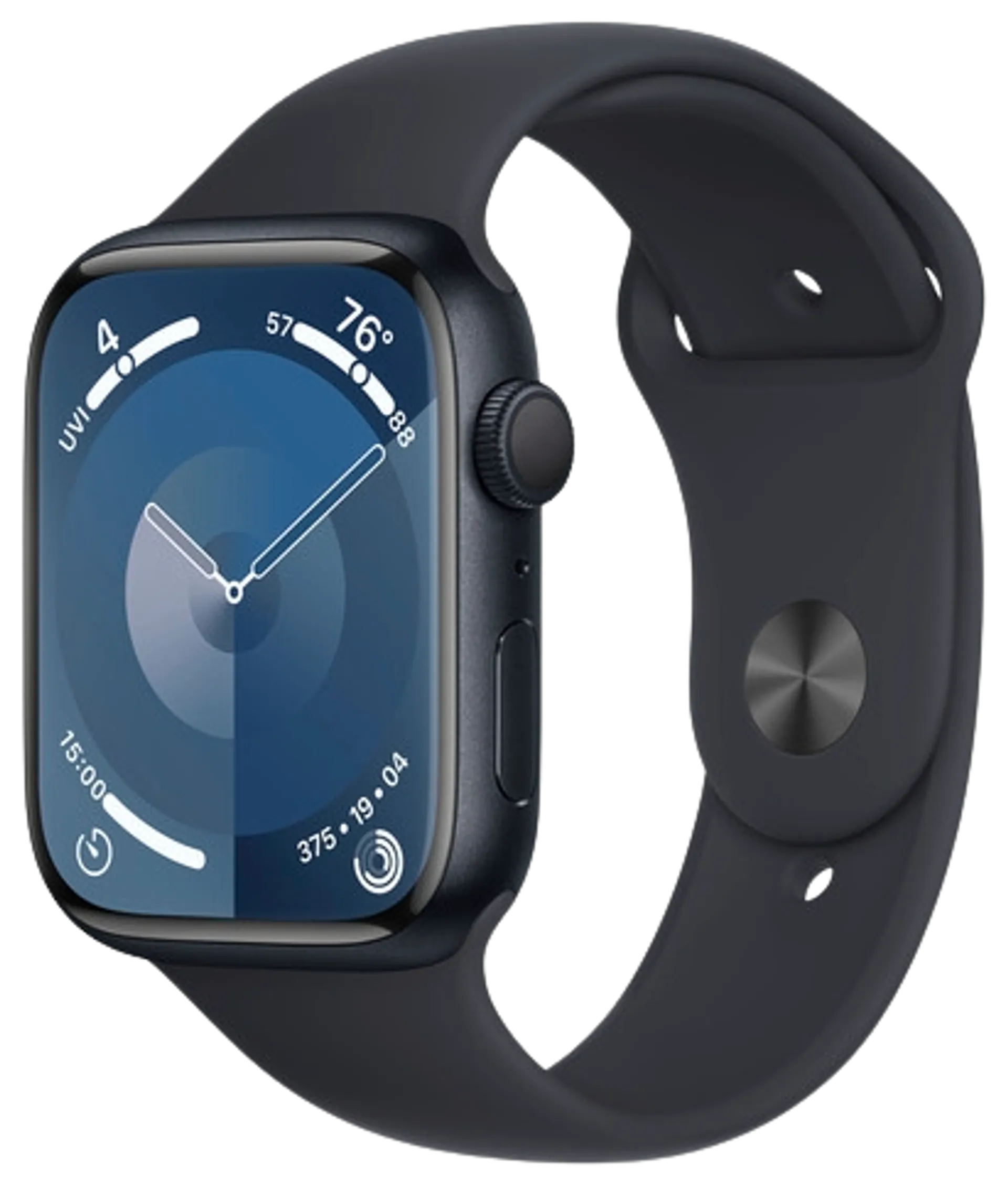 Apple watch Series 9 GPS 45mm keskiyönsininen alumiinikotelo keskiyönsininen urheiluranneke MR9C3KS/A