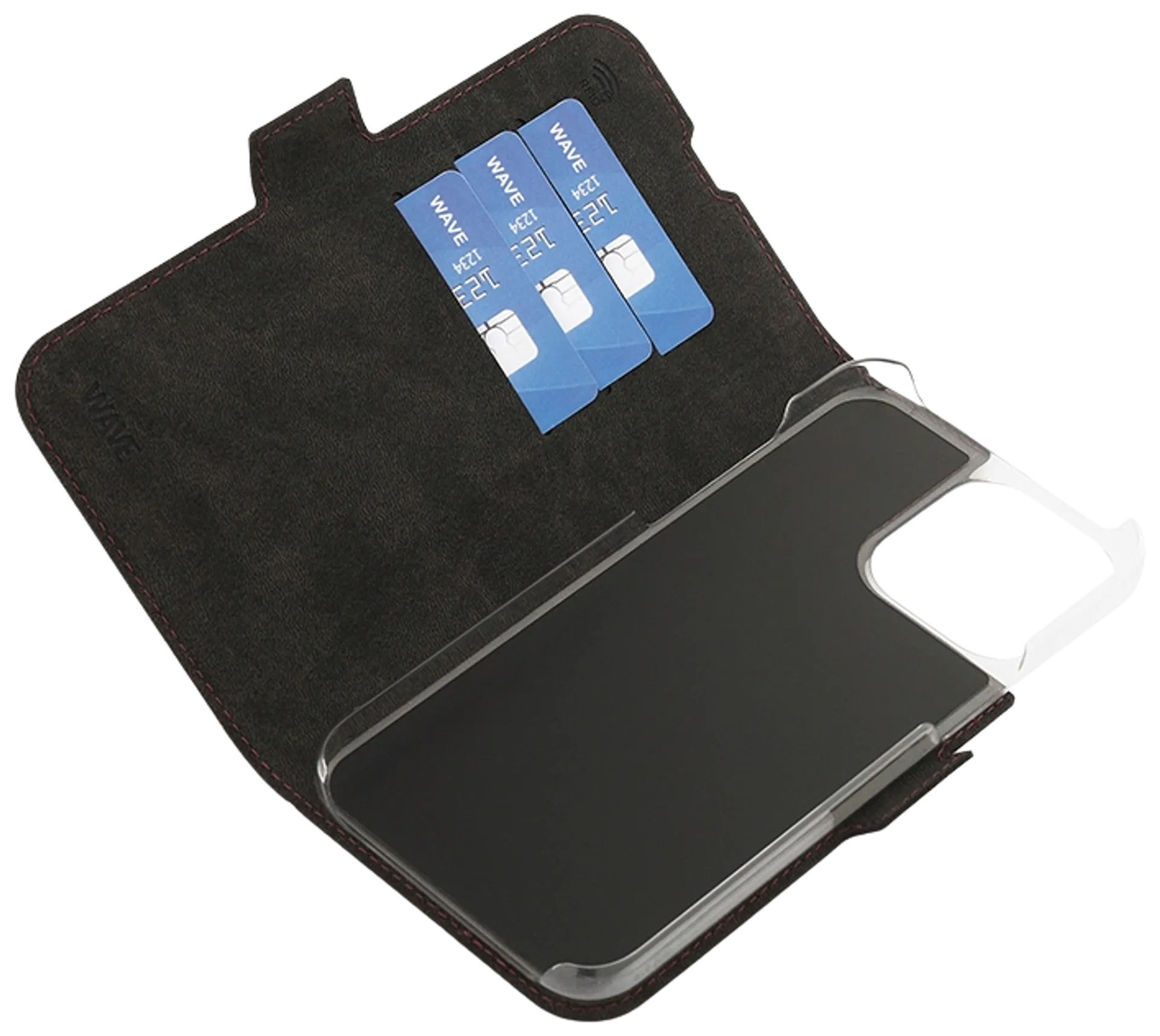 Wave MagSafe -yhteensopiva Book Case, Apple iPhone 15 Pro Max, Smoky Sangria - 5
