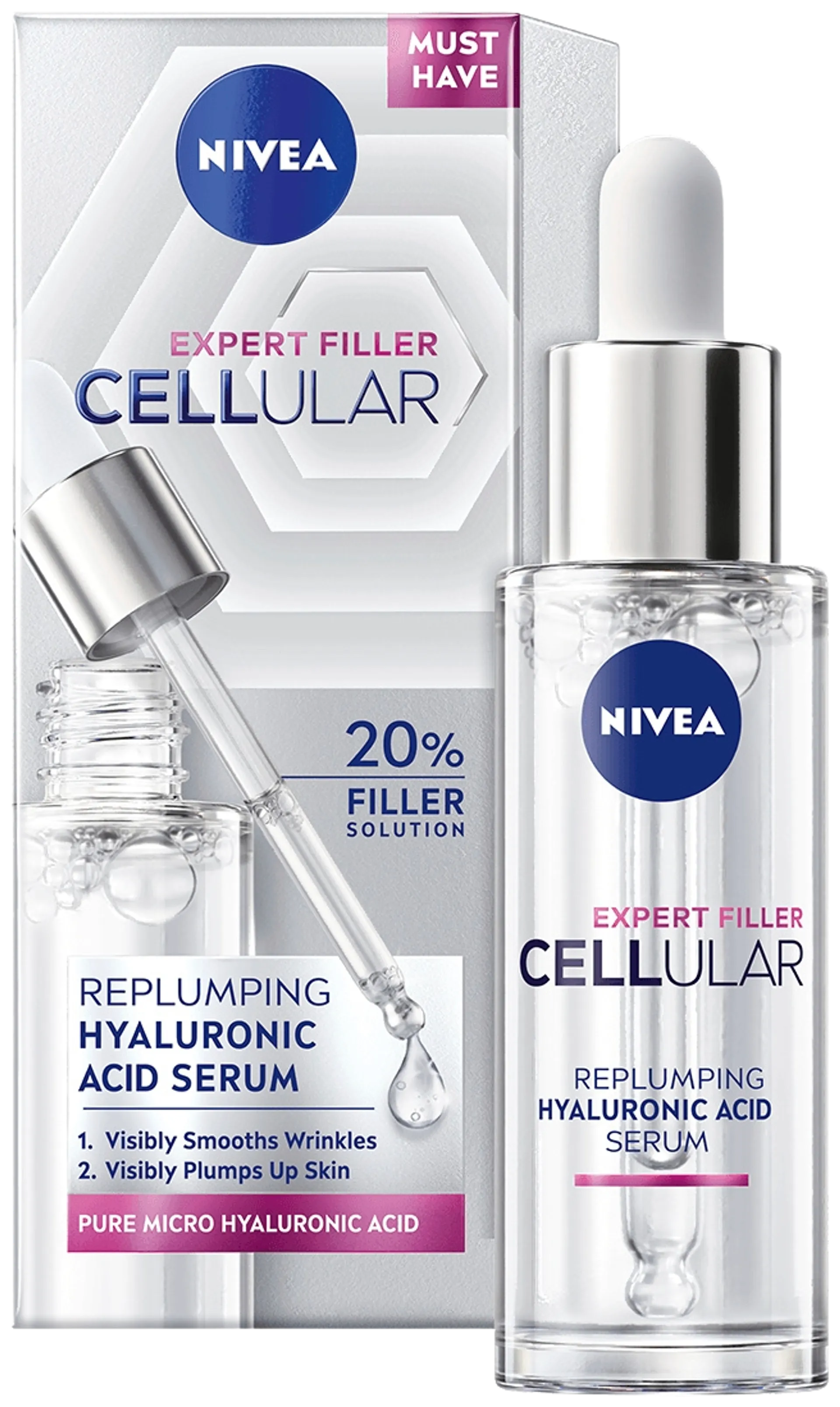 NIVEA 30ml Cellular Expert Filler Hyaluronic Acid Serum -kasvoseerumi