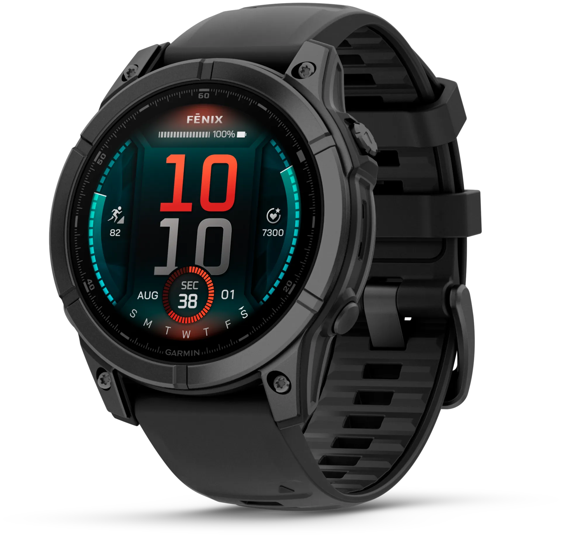 Garmin urheilukello Fenix E AMOLED 47 mm tummanharmaa teräs/musta - 1