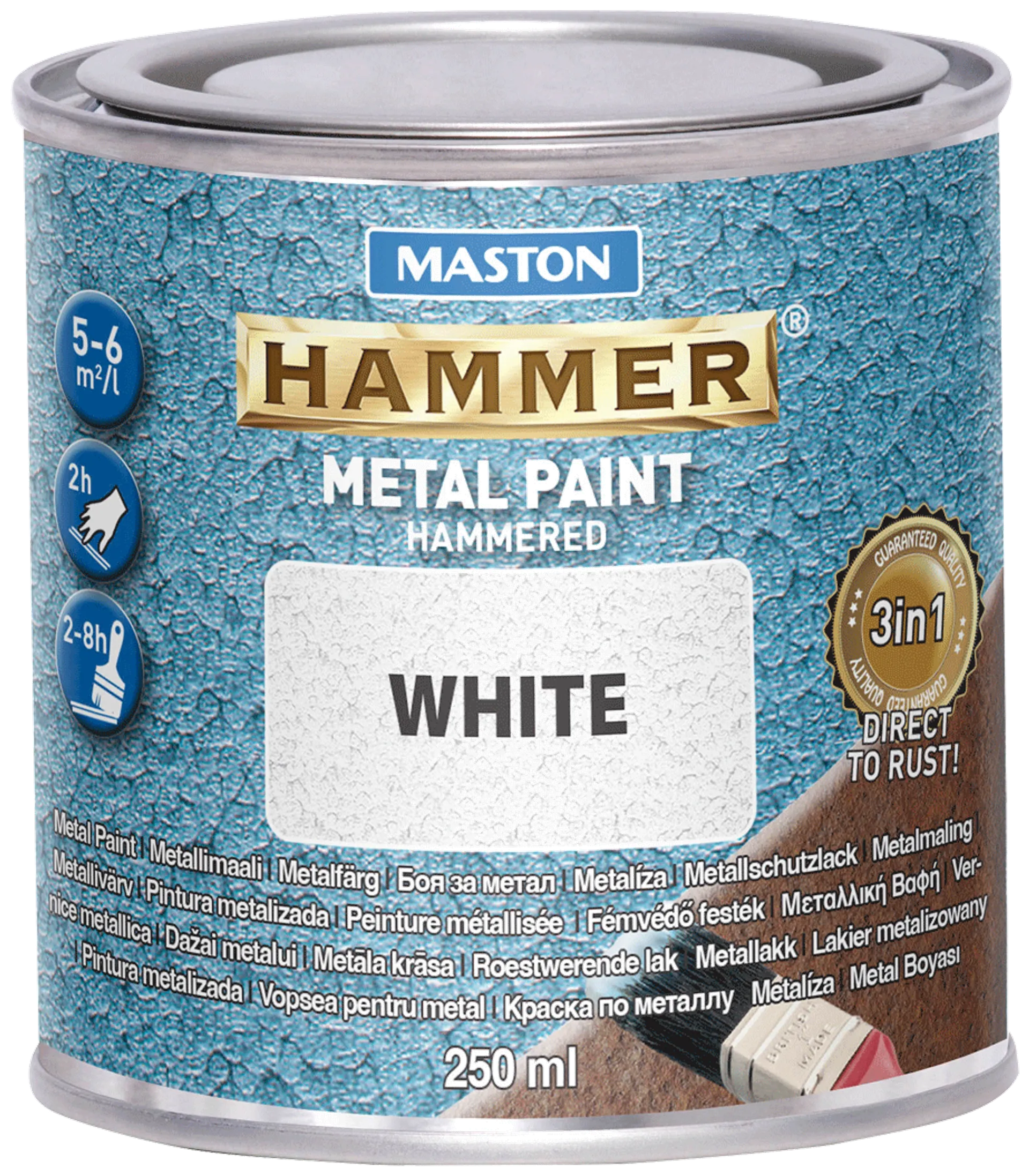 Maston metallimaali Hammer Vasaralakka valkoinen 250 ml - 1