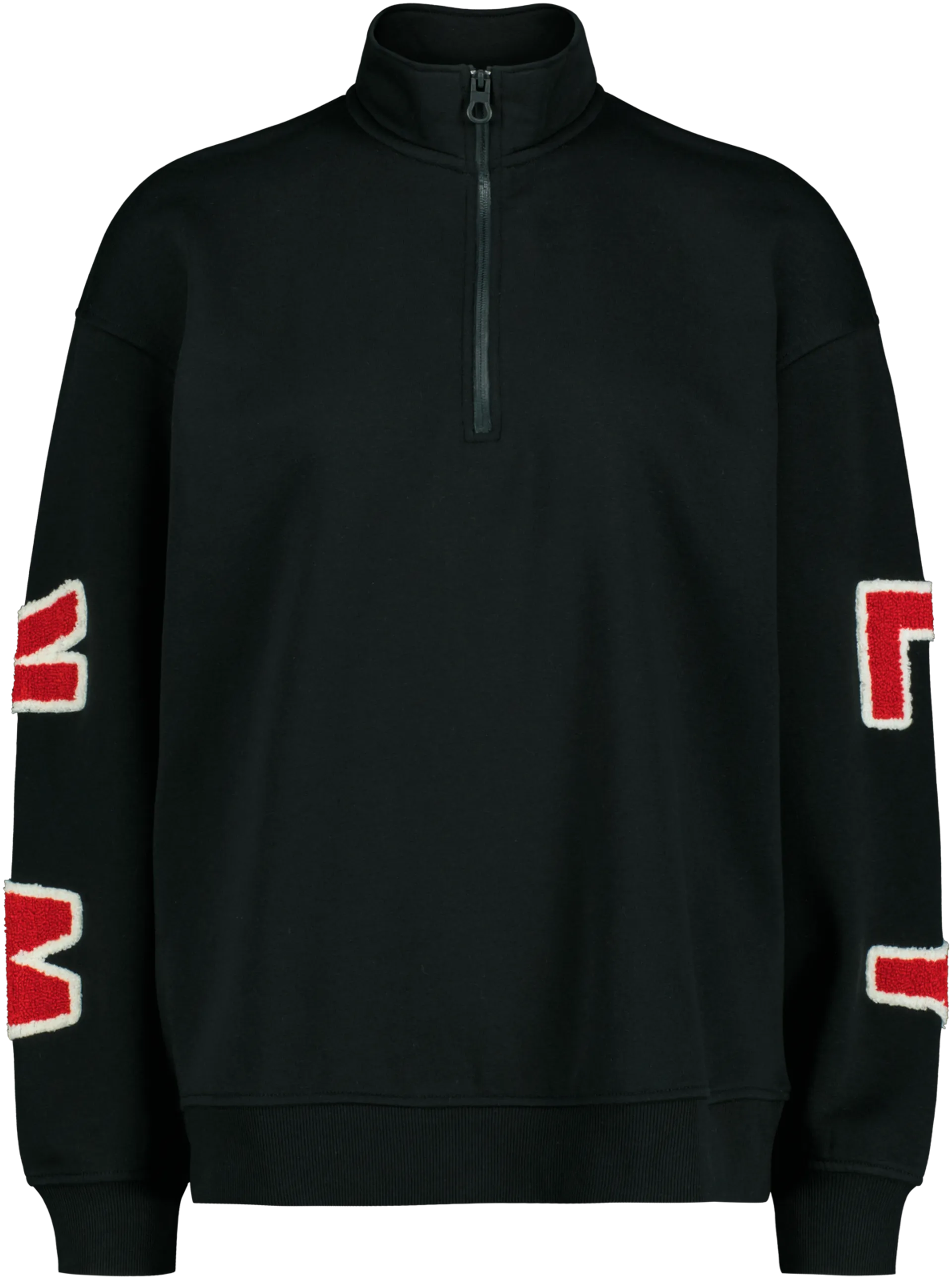 WKLY. miesten collegepusero half-zip 195W312404 - BLACK - 1