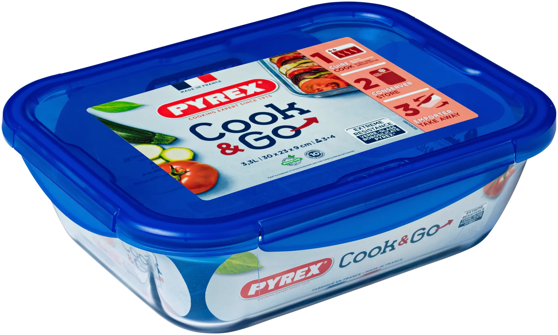 Pyrex Cook & Go lasivuoka ja kansi 3,5 l 30 x 23 cm - 1