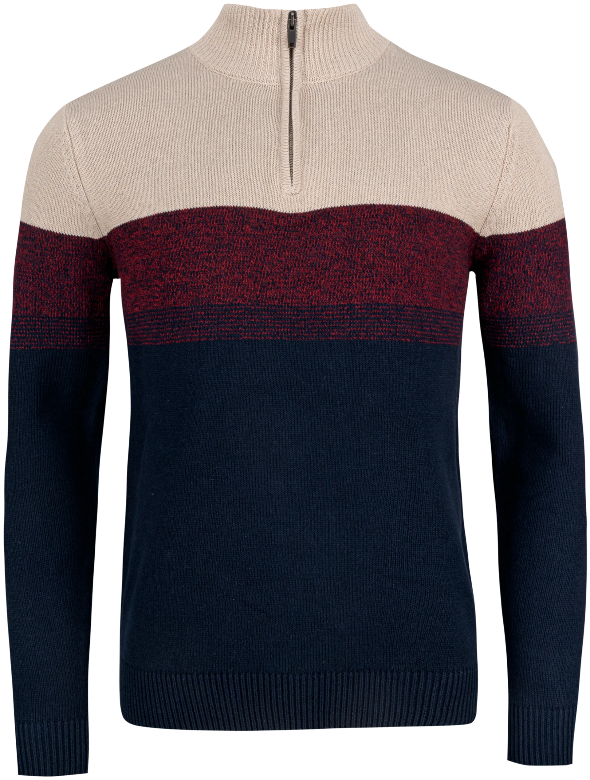 TEX miesten neulepusero half-zip I967113 - burgundi - 1