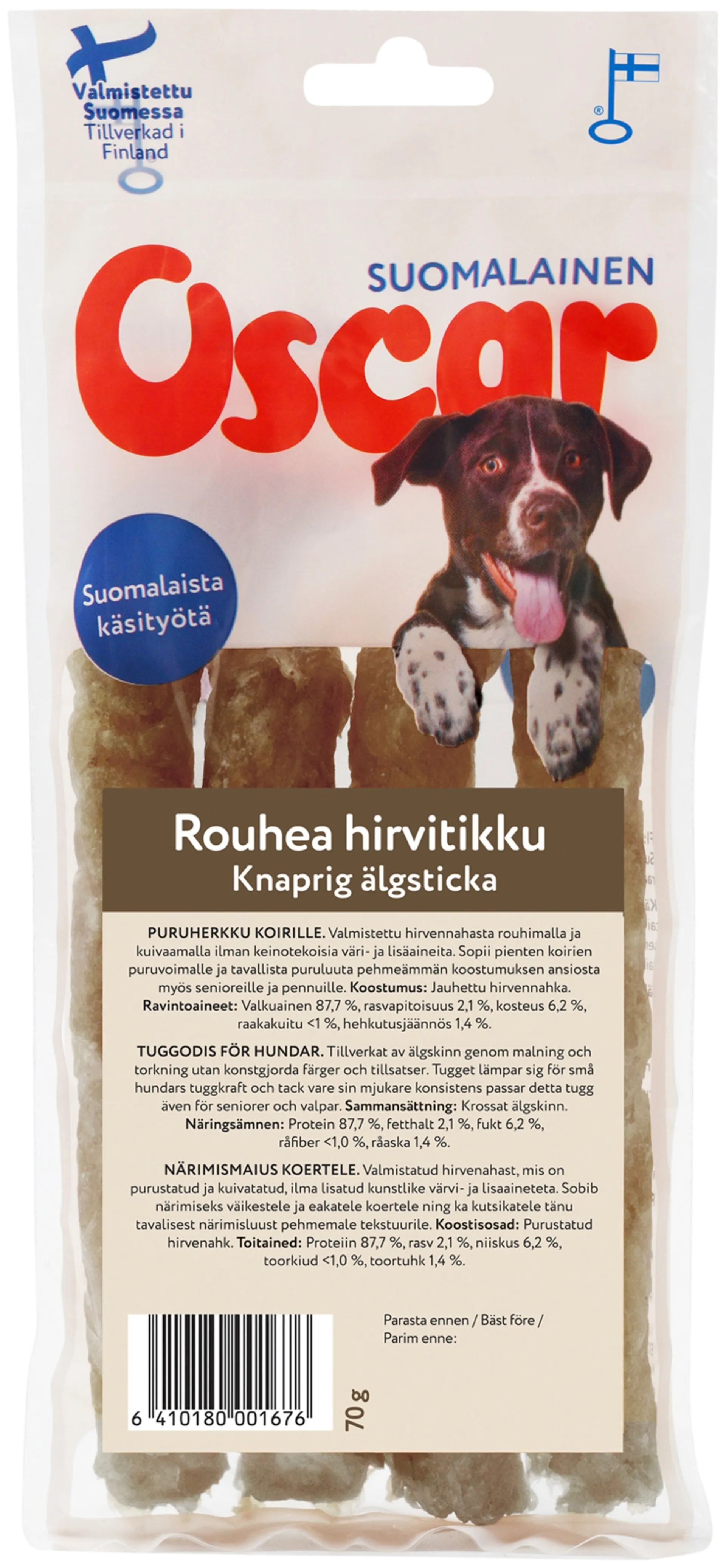 Oscar Rouhea hirvitikku 70 g, koirille