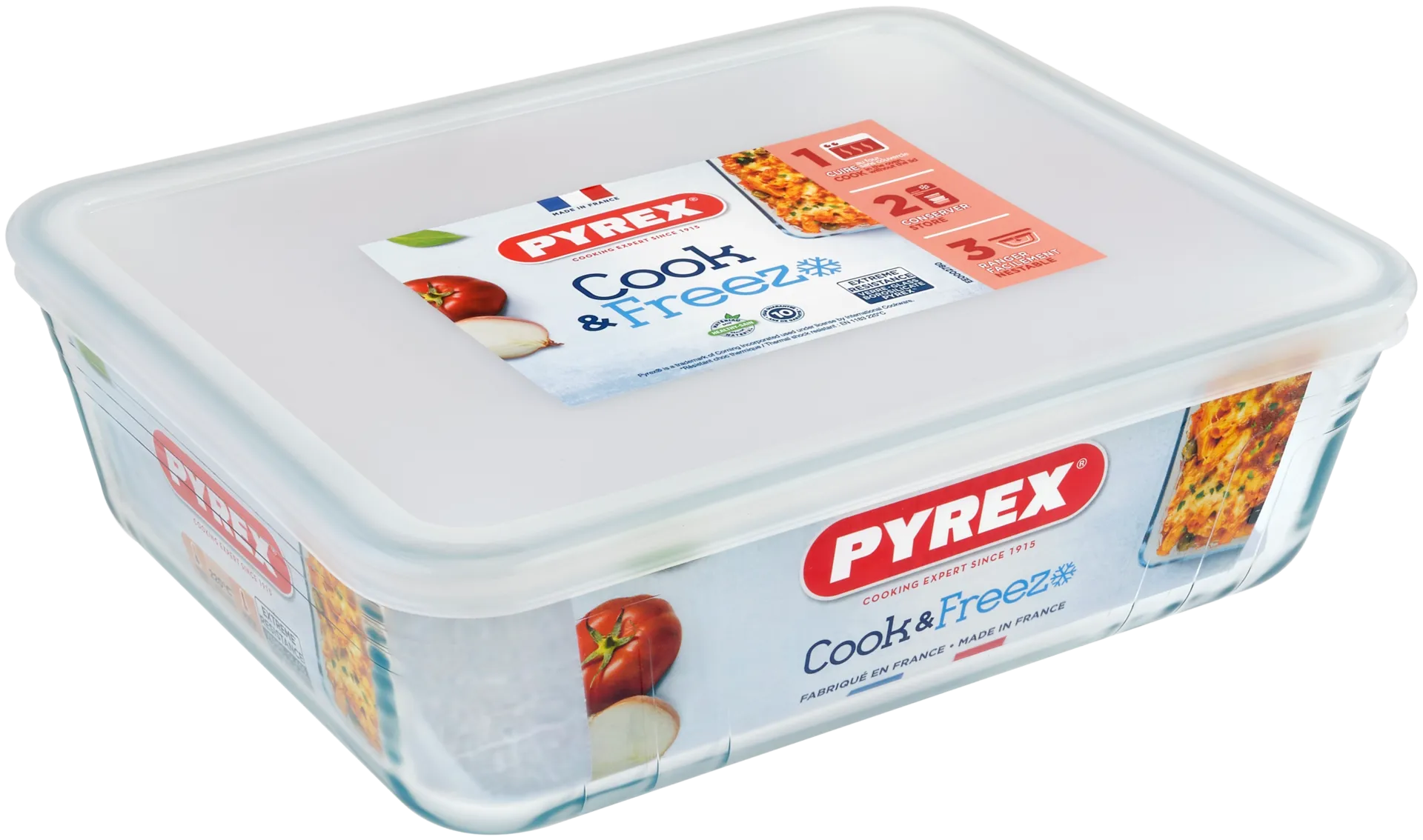 Pyrex Cook & Freeze lasivuoka ja kansi 25x19cm - 1