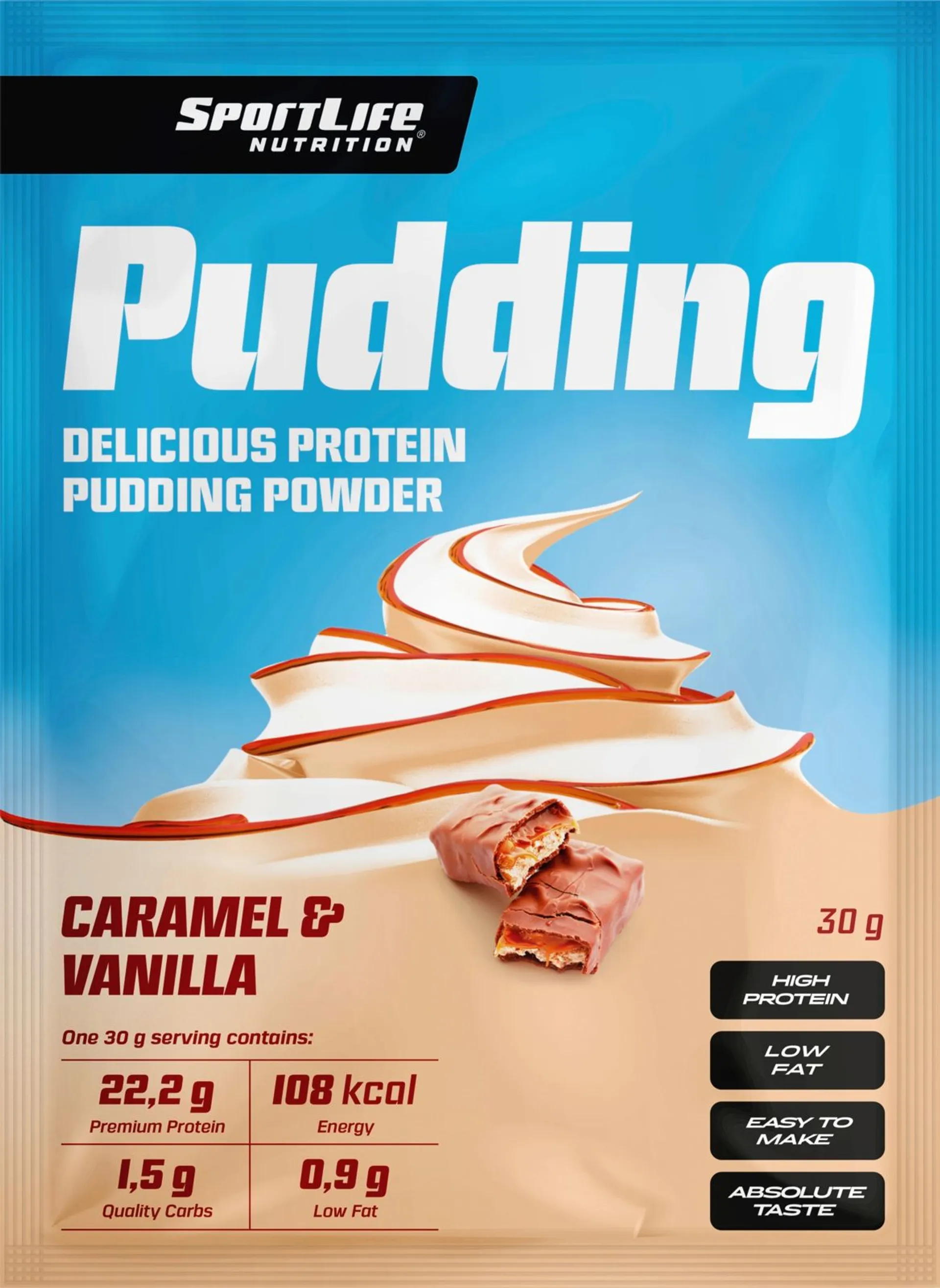 SportLife Nutrition Pudding 30g vanilja-karamelli proteiinivanukas