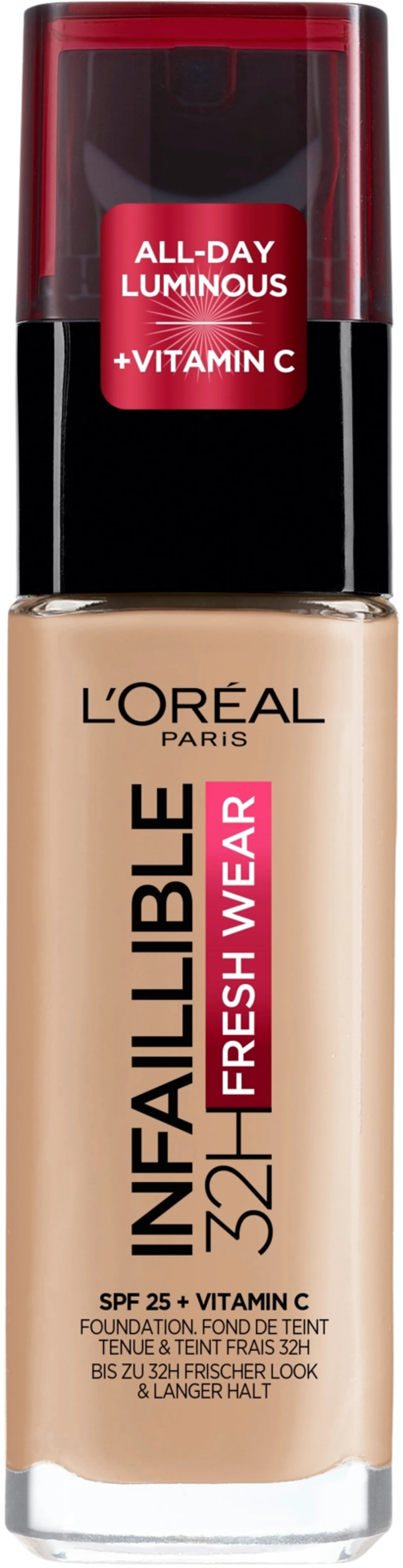 L'Oréal Paris Infaillible Fresh Wear 125 Natural Beige meikkivoide 30ml - 1