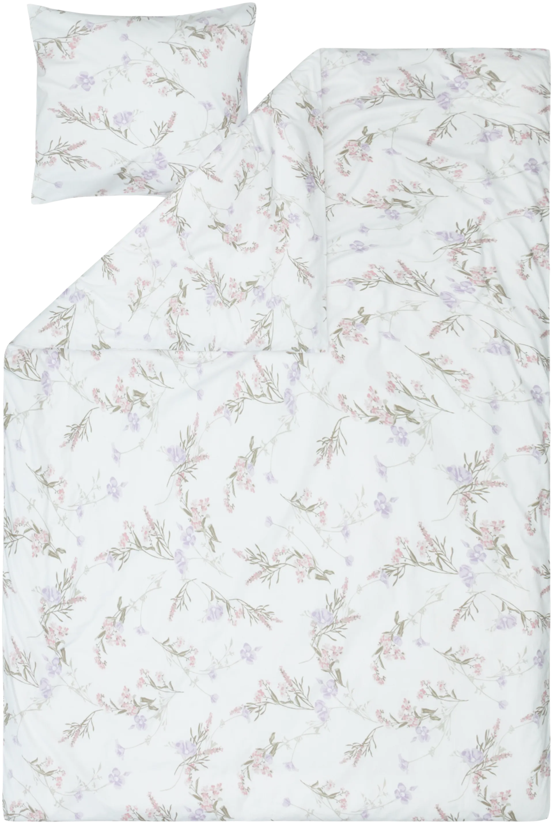 House pussilakanasetti Patel 150x210 cm, valkoinen/roosa/vihreä/lila - 1