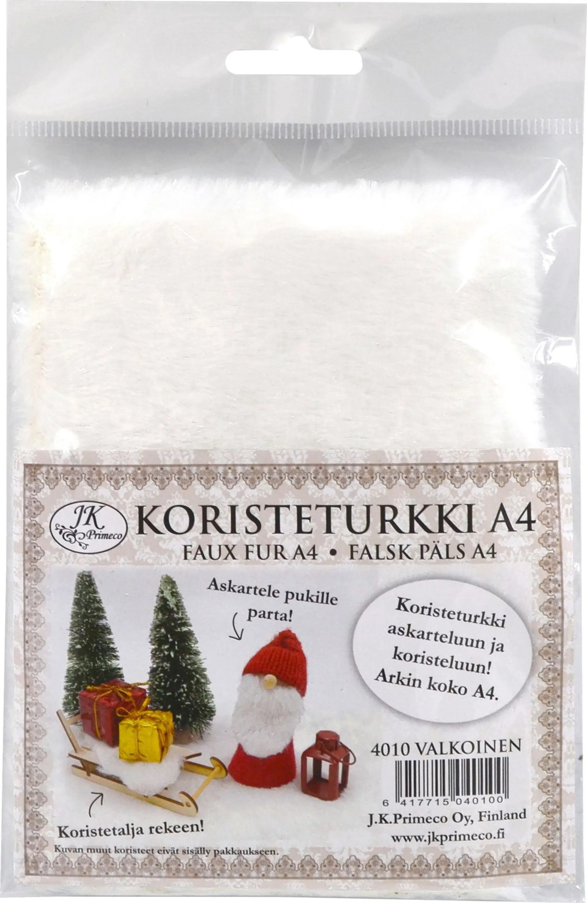 J.K. Primeco koristeturkki A4 valkoinen