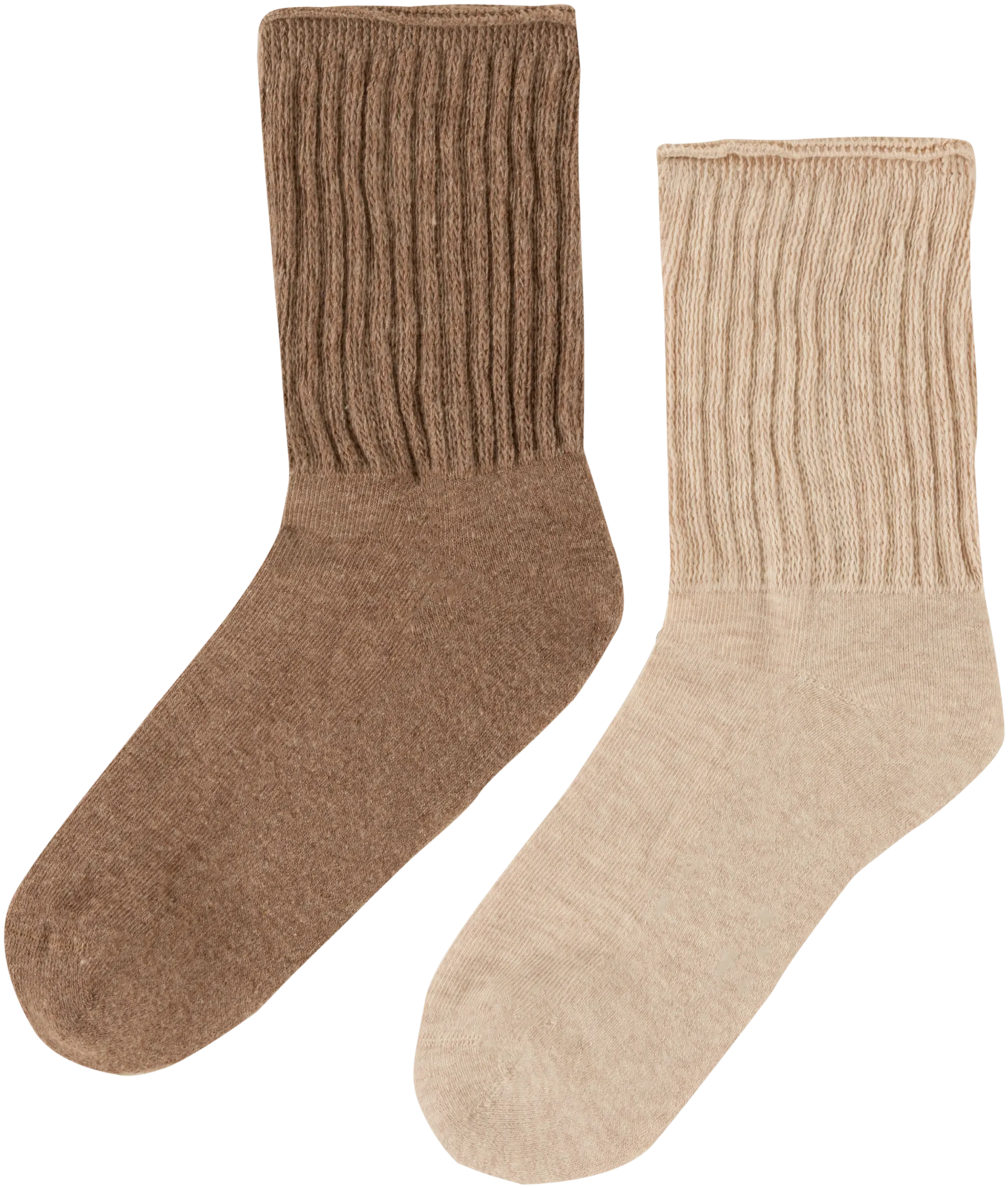 House naisten kiristämättömät sukat 214H322422 2-pack - Natural/taupe