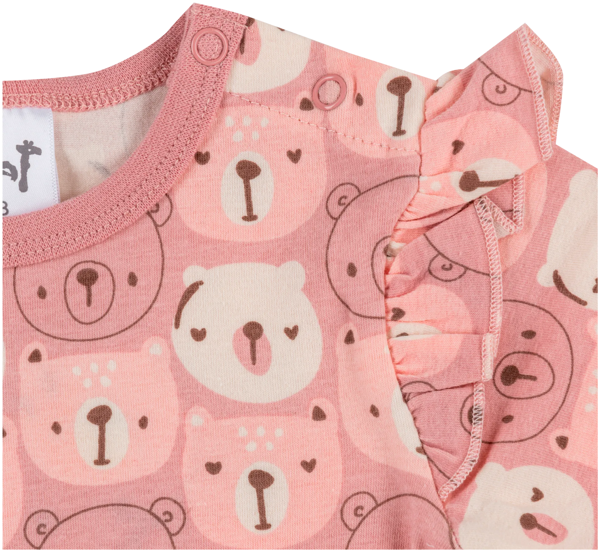 Ciraf vauvojen body nallet 250b244114 - pink bears aop - 3