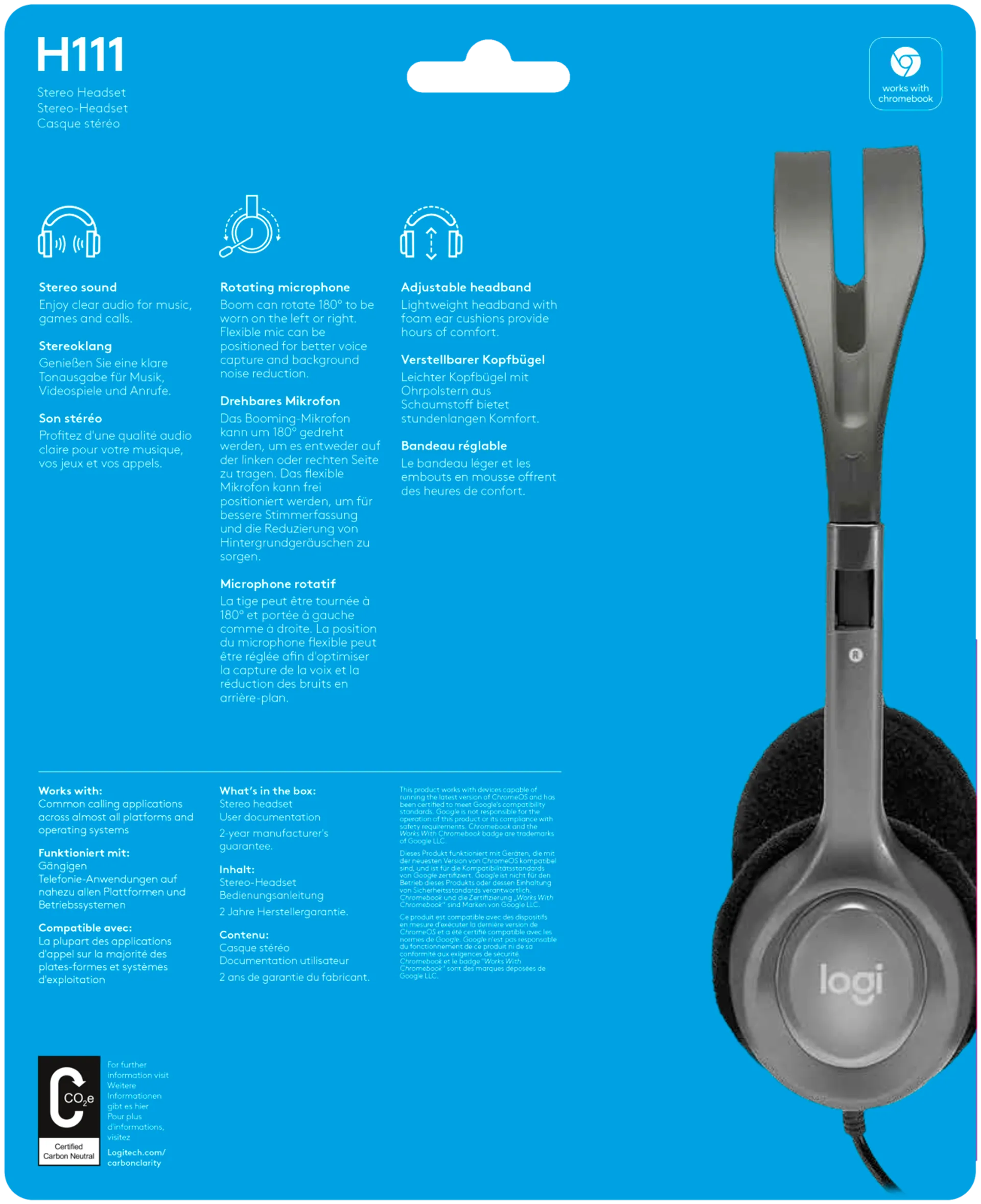 Logitech H111 stereo headset - 2