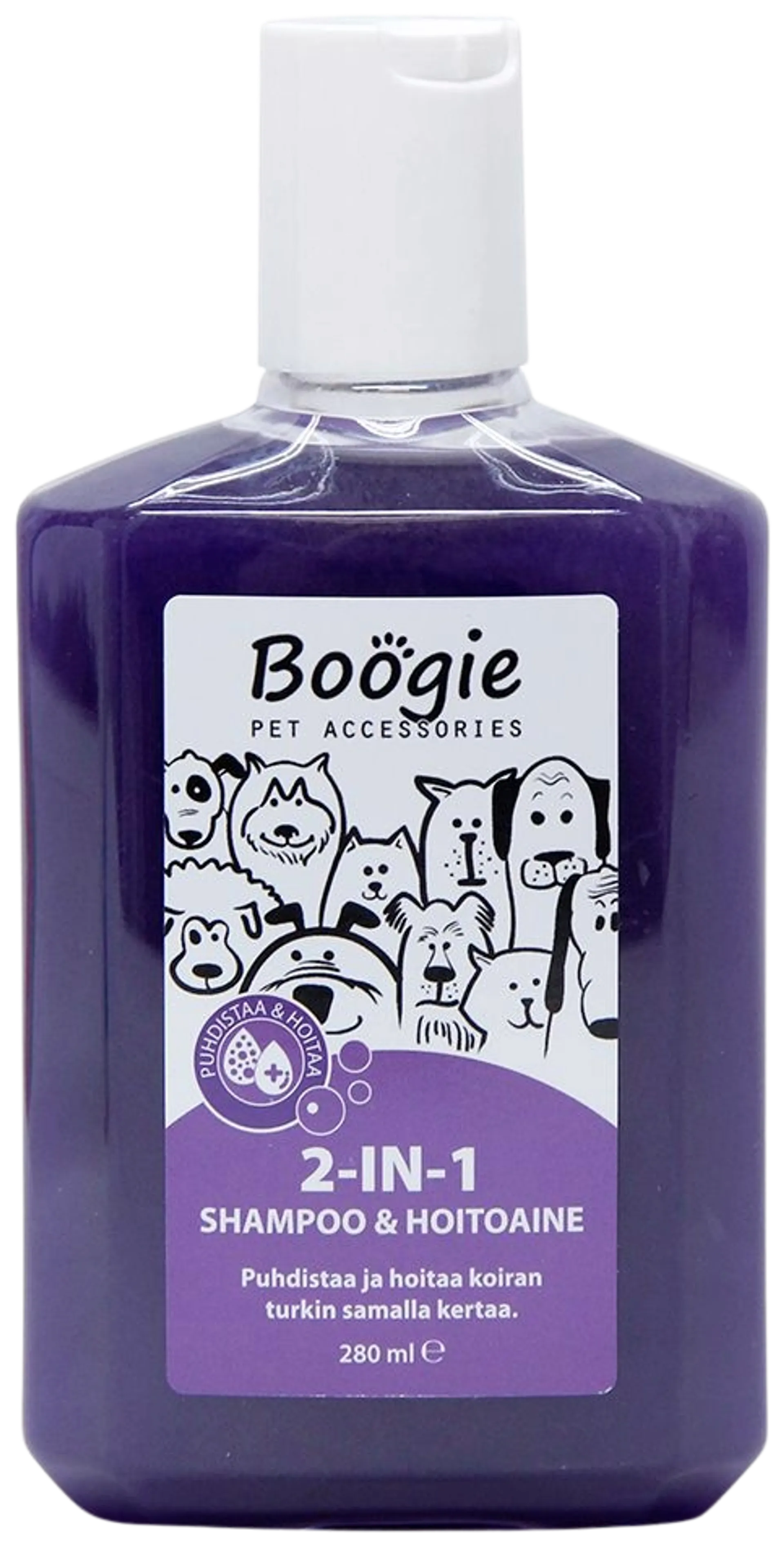 Boogie 2in1 Shampoo ja hoitoaine, 280 ml