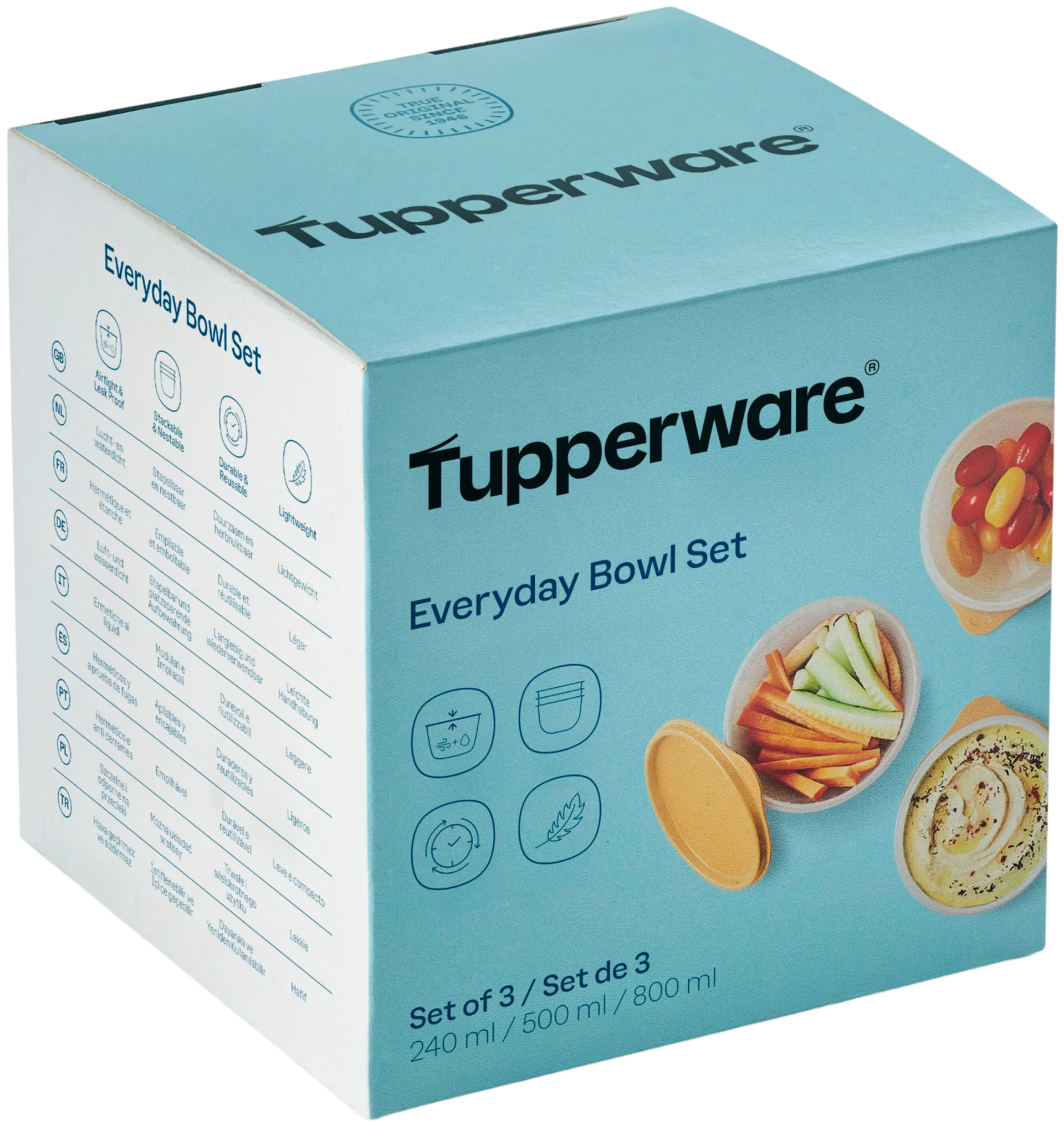 Tupperware kulhosetti Everyday 240 ml + 500 ml + 800 ml - 6