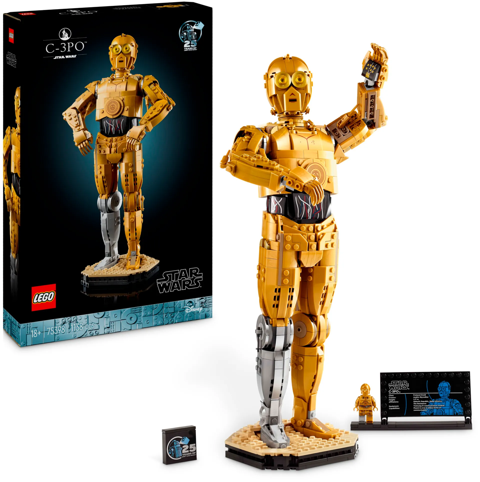 LEGO® Star Wars™ 75398 - C-3PO™ rakennettava droidihahmo - 1