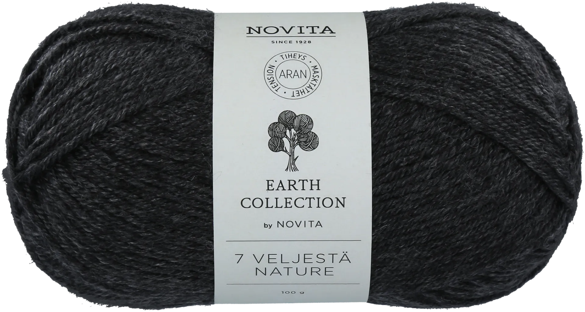 Novita lanka 7 Veljestä Nature 100g Noki 099 - 1