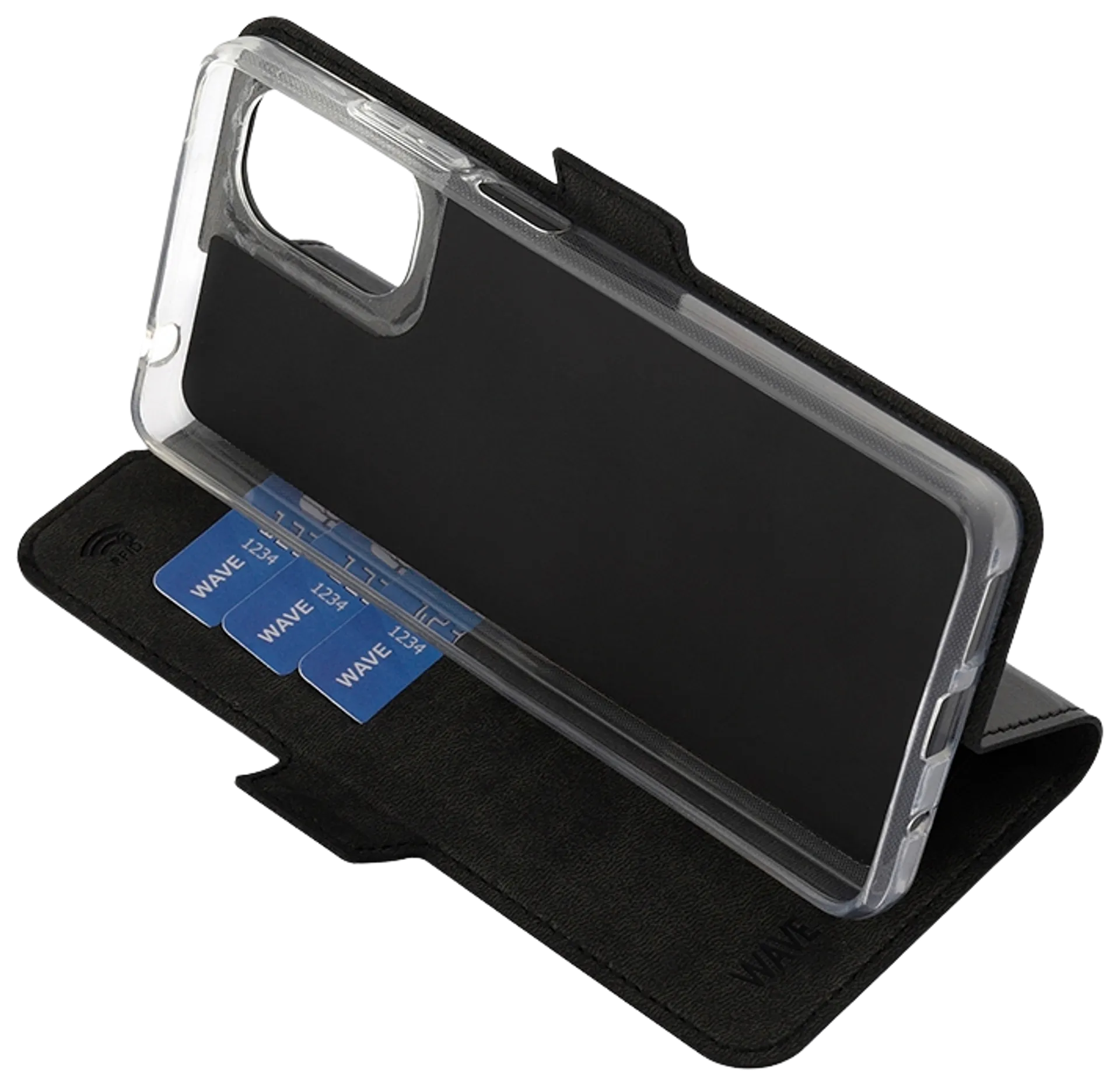 Wave Book Case, Motorola Moto G04 / Motorola Moto G04s, Musta - 5