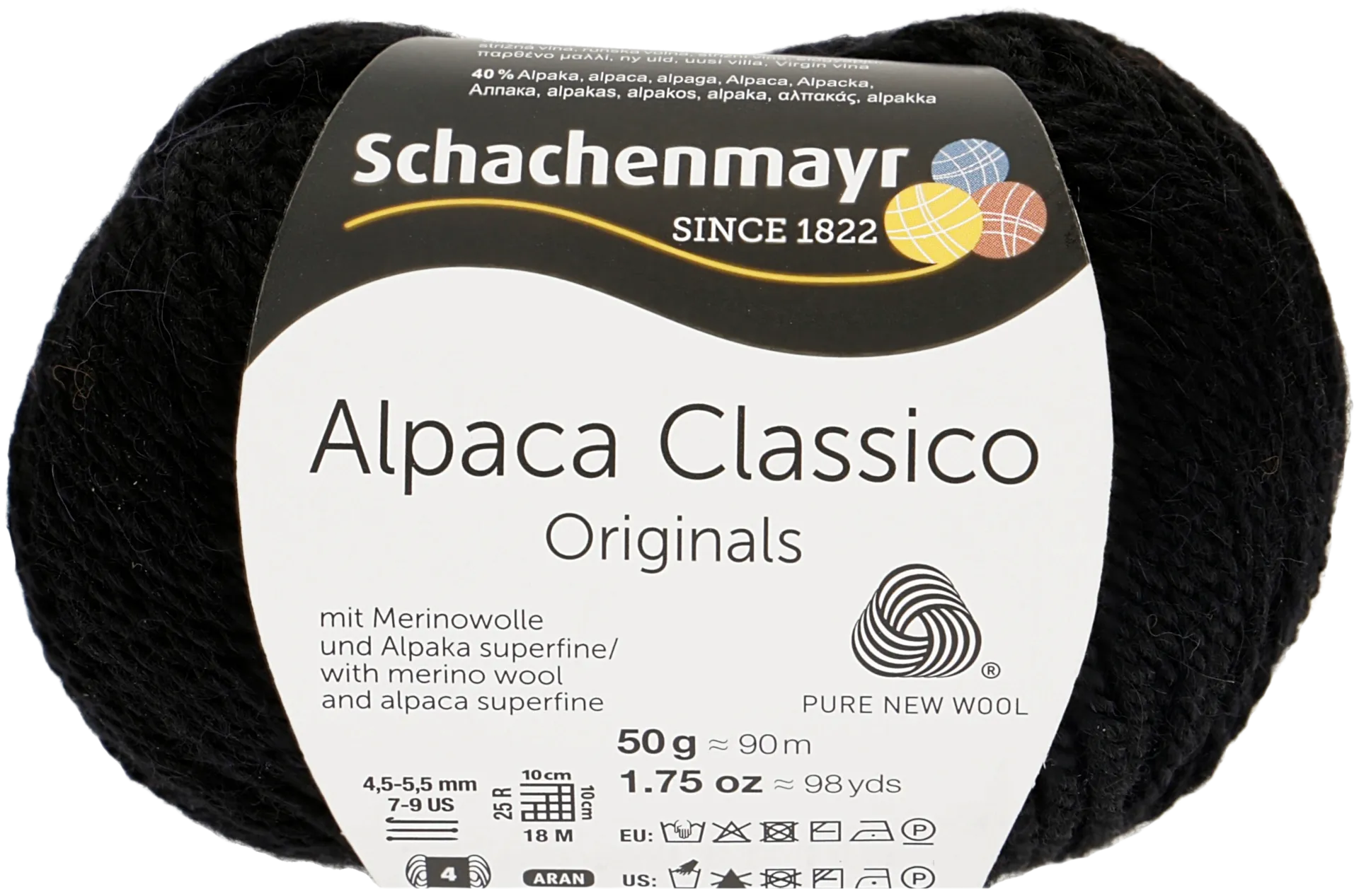Schachenmayr Alpaca Classico neulelanka 50g musta - 1