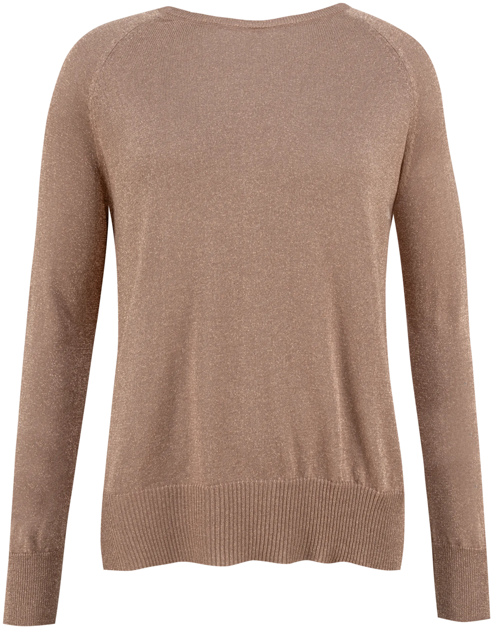 TEX naisten neulepusero lurex I970153 - Bronze - 1