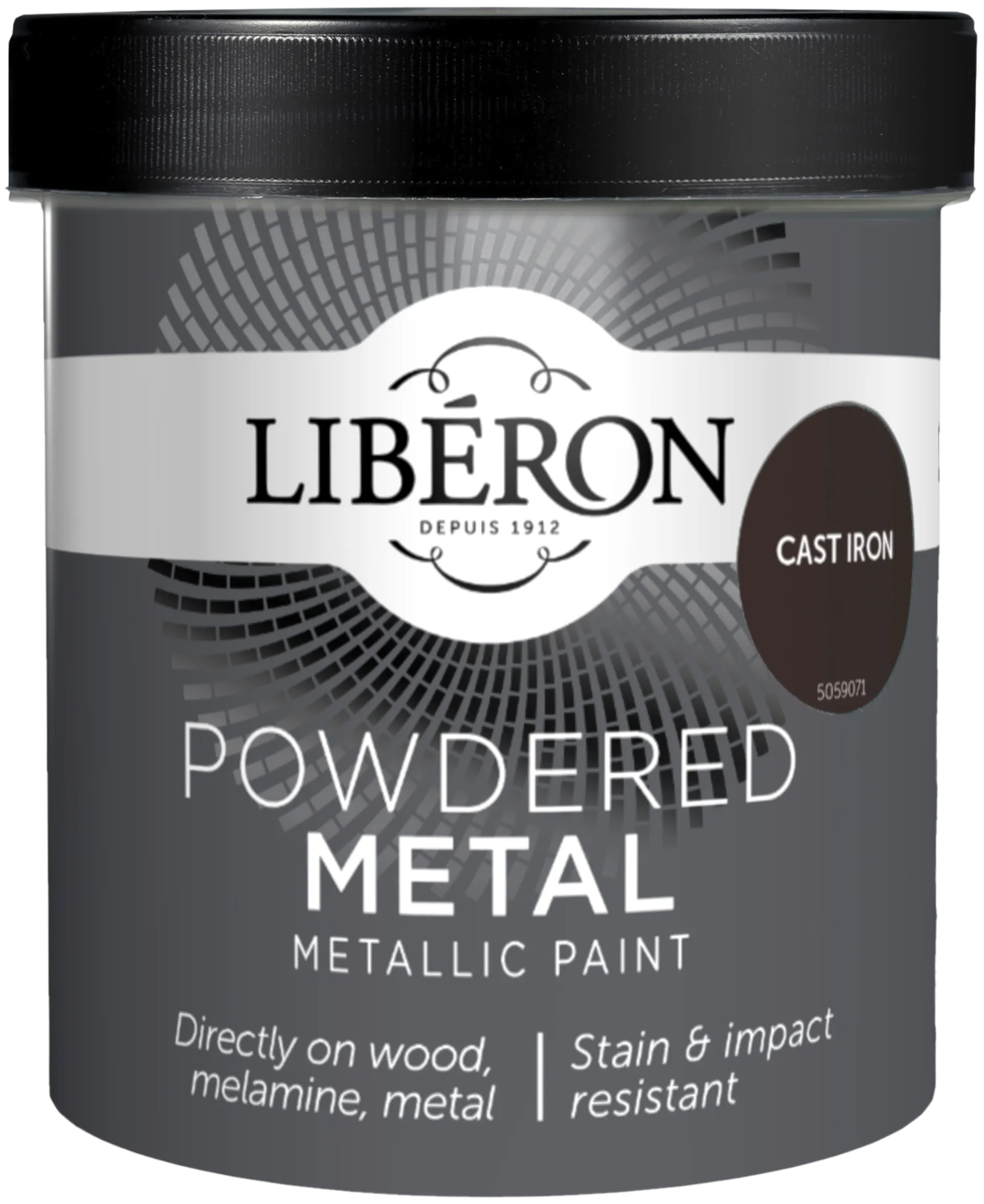 Liberon Powdered Metalliefektimaali 500ml Cast Iron matt - 1