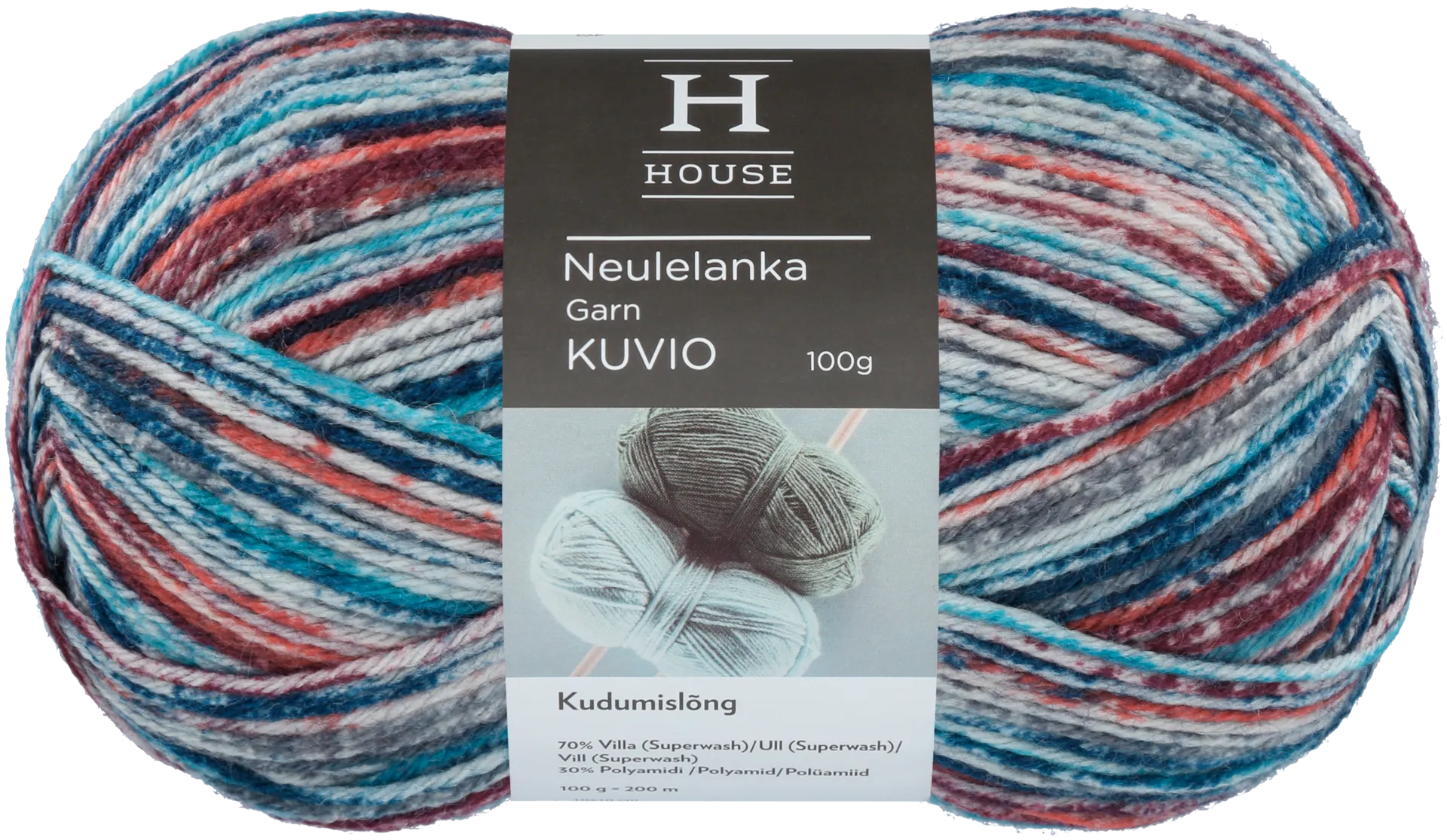 House lanka villasekoite Kuvio 100 g Blue/red/gray 32198 - 1