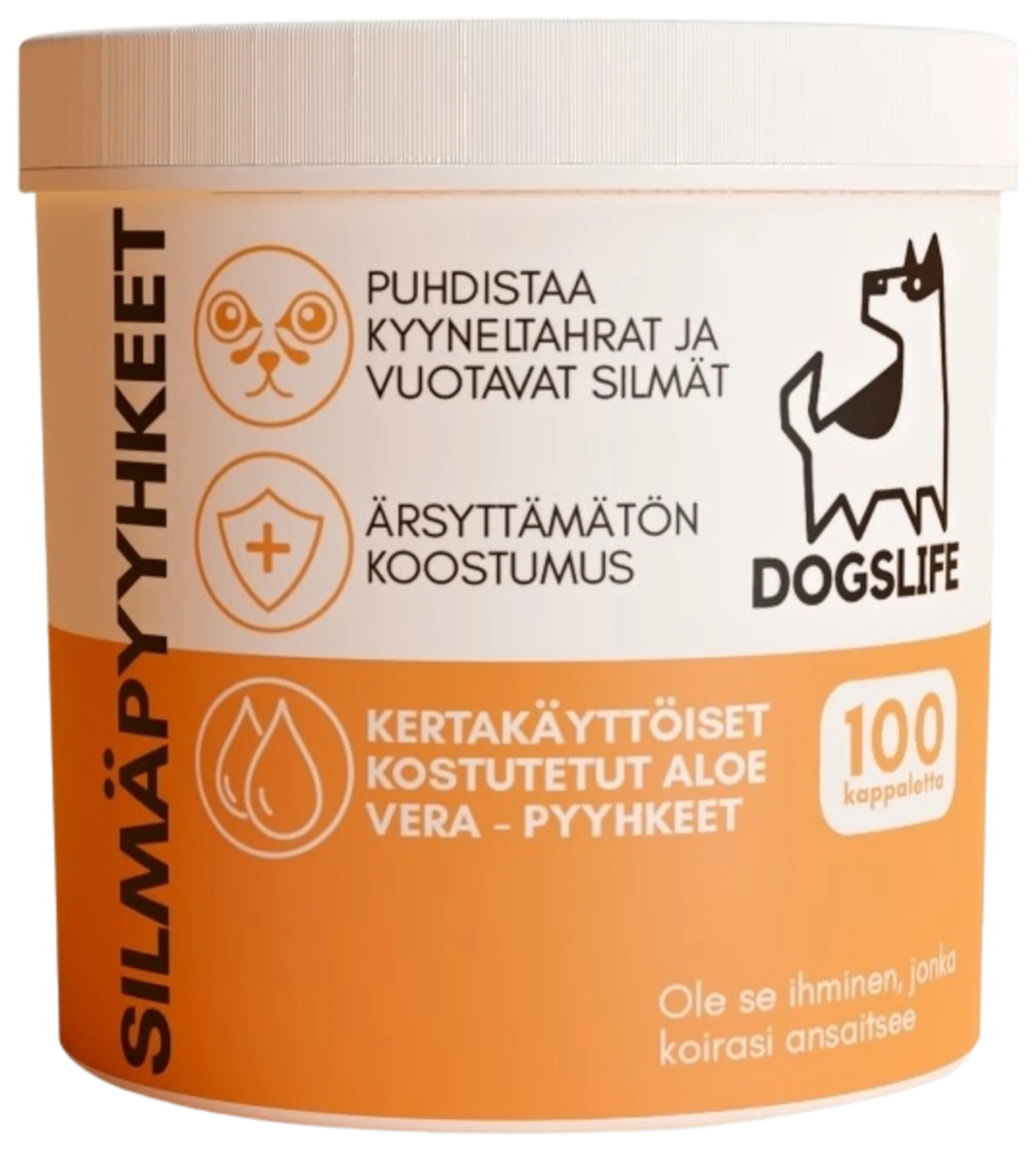 Dogslife silmänpuhdistuslaput 100kpl - 1