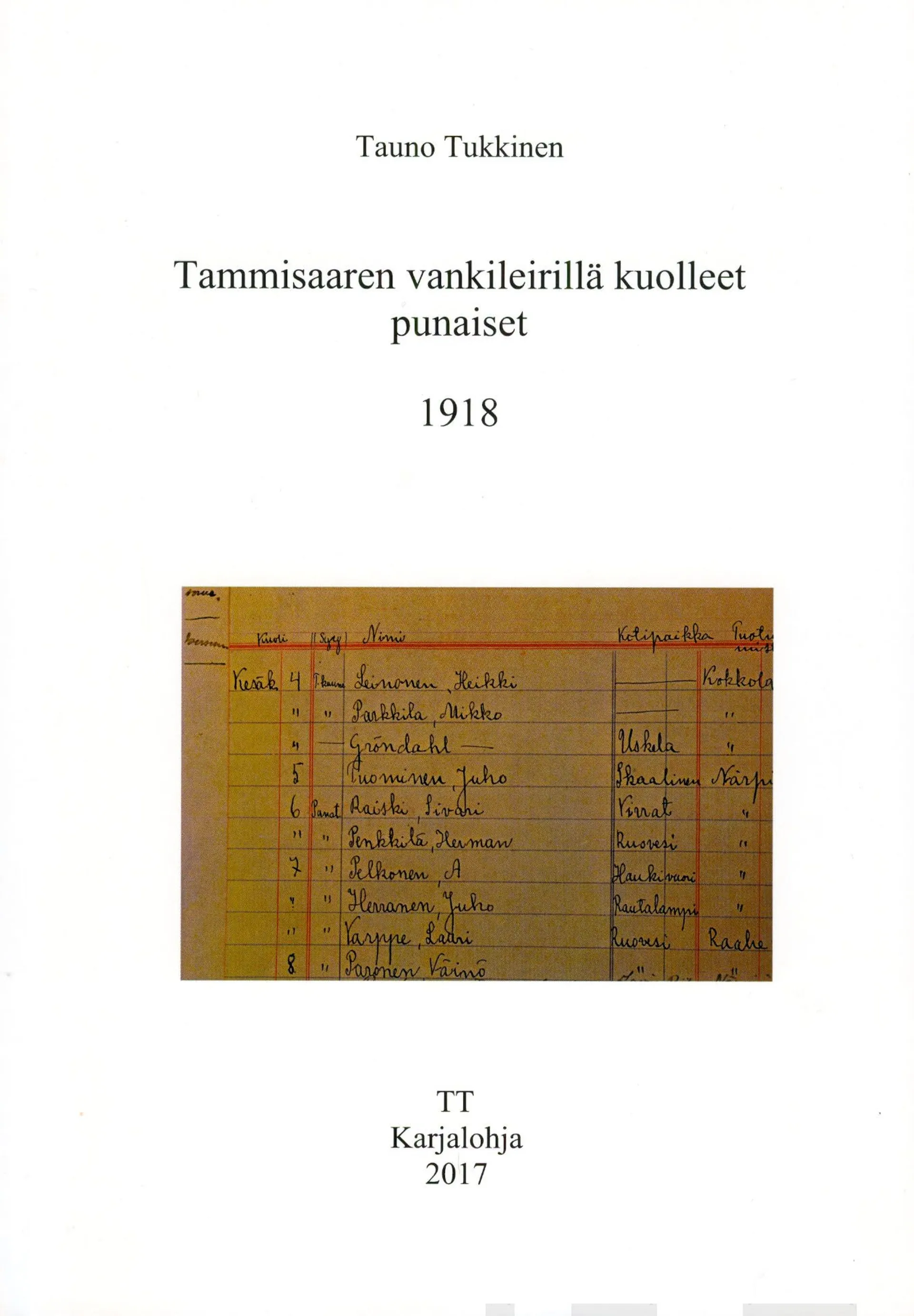 Tukkinen, Tammisaaren vankileirillä kuolleet punaiset 1918