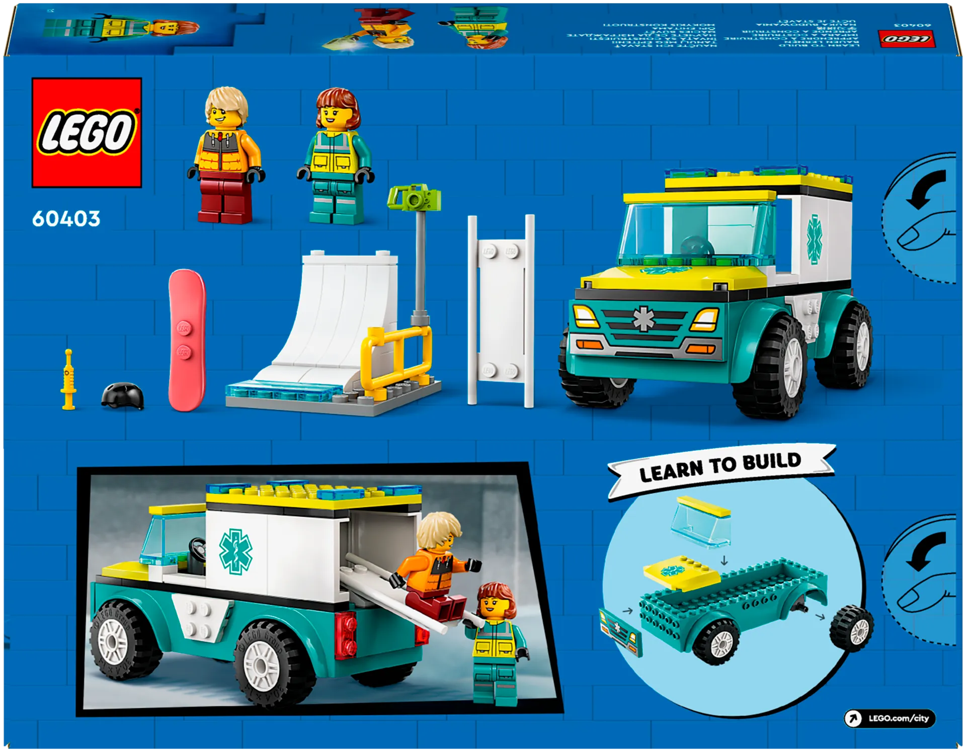 LEGO City Great Vehicles 60403 Ambulanssi ja lumilautailija - 3