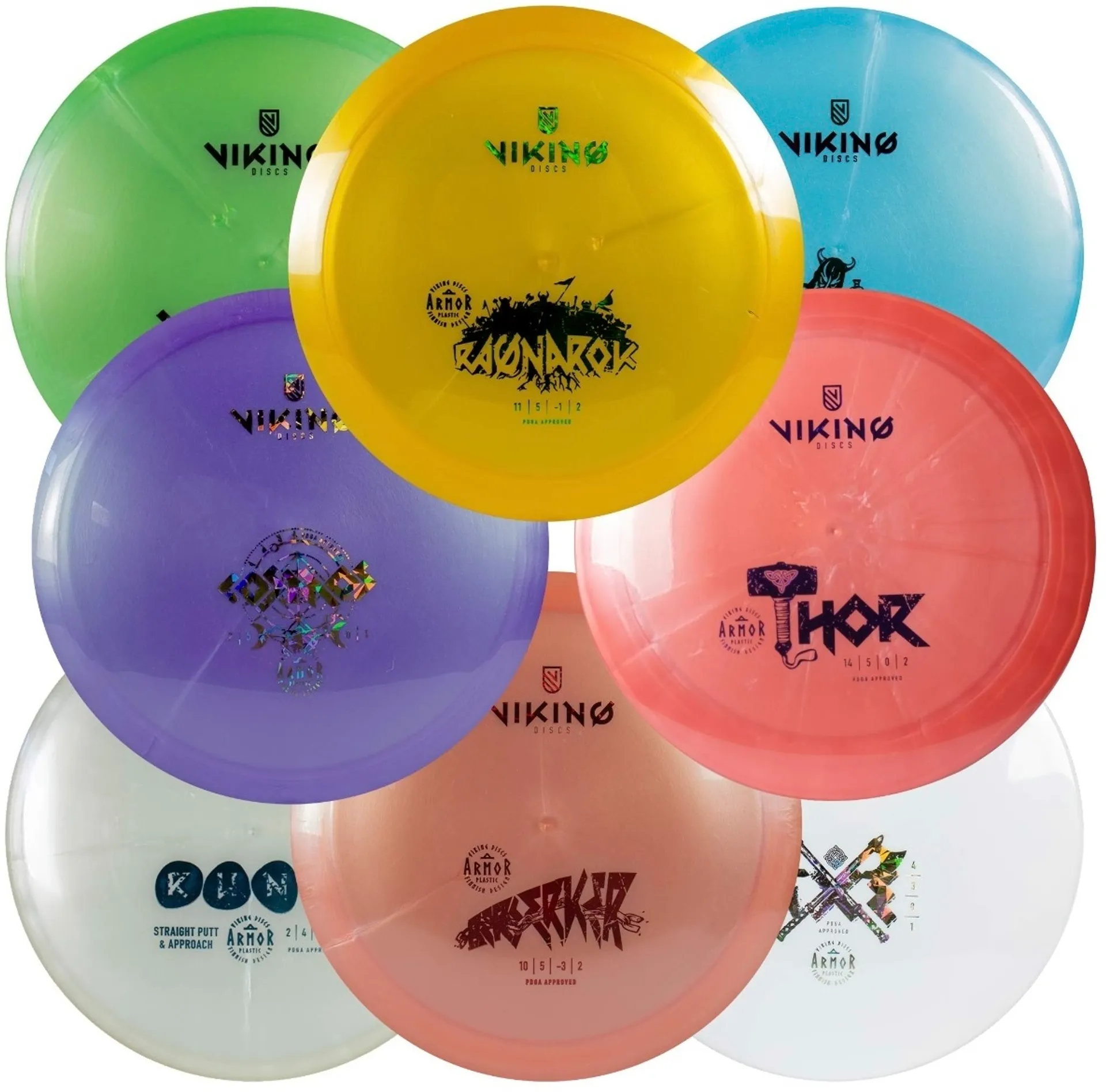 Viking Discs Frisbeegolf kiekkosetti Armor  8-setti - 1