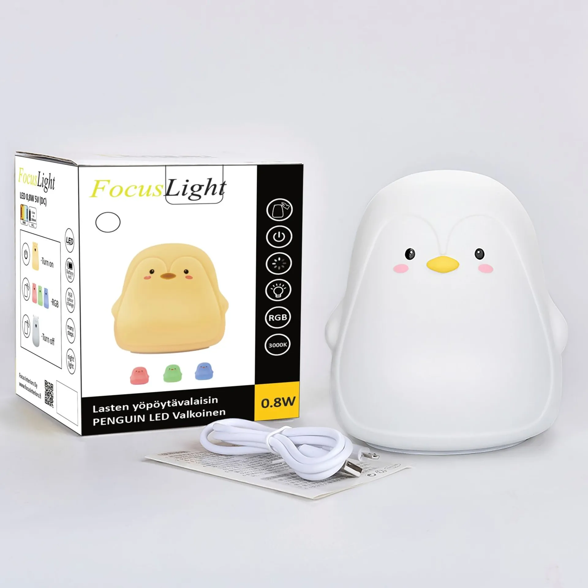 FocusLight lasten yöpöytävalaisin Penguin LED - 3