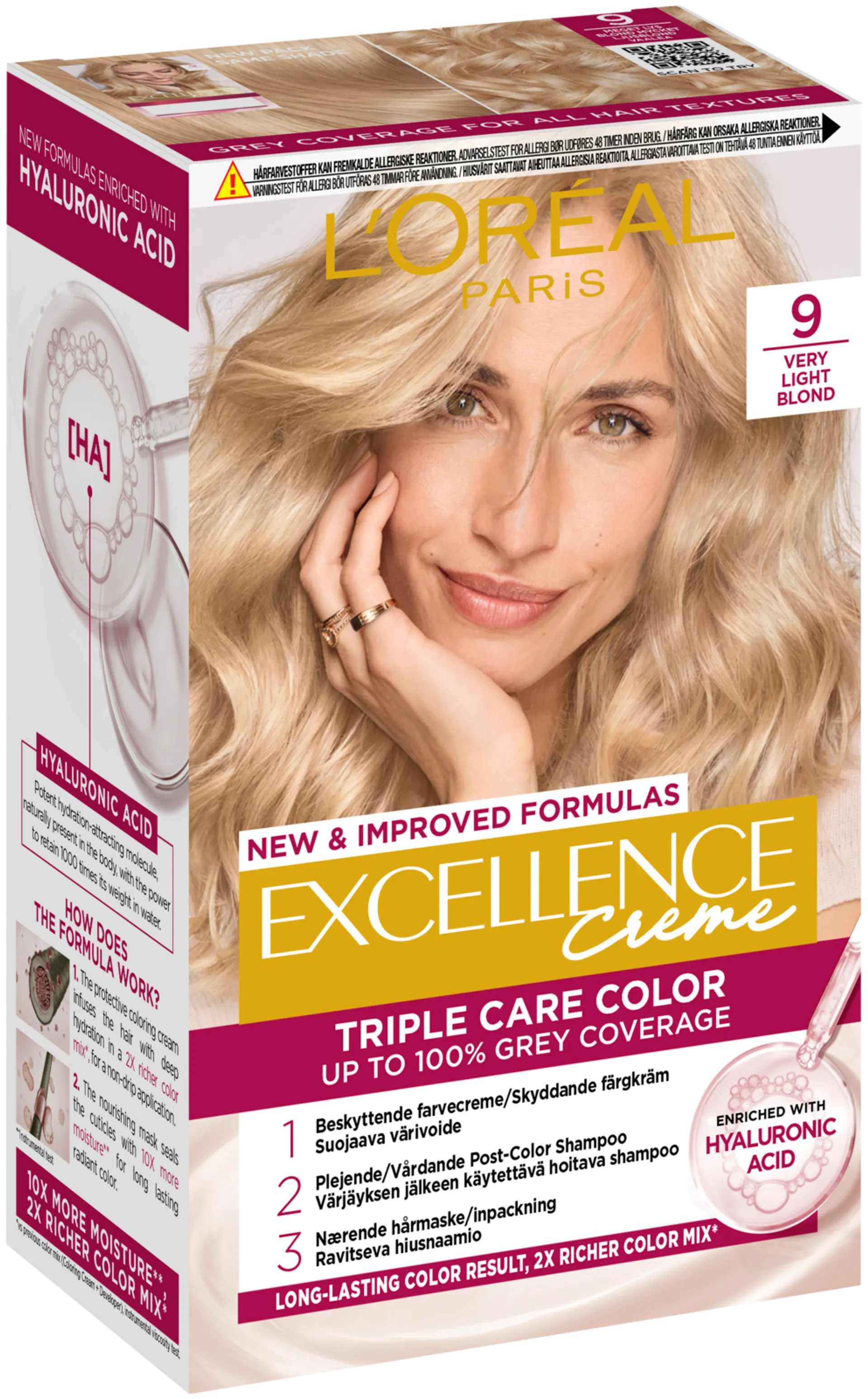 L'Oréal Paris Excellence Creme 9 Very Light Blonde Vaalea kestoväri 1kpl - 2