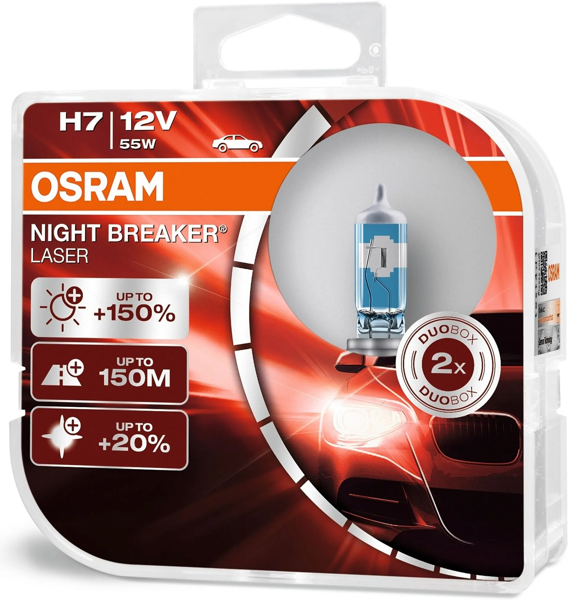 Osram Night Breaker Laser H7 12V 55W polttimopari