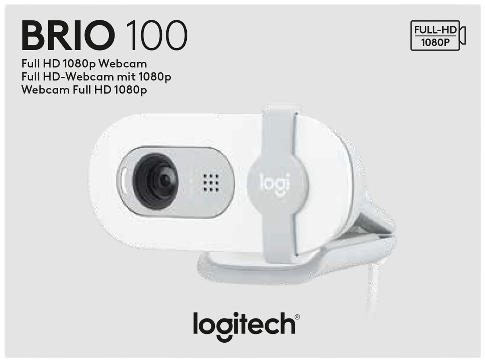 Logitech Webbikamera Brio 100 - valkoinen - 2