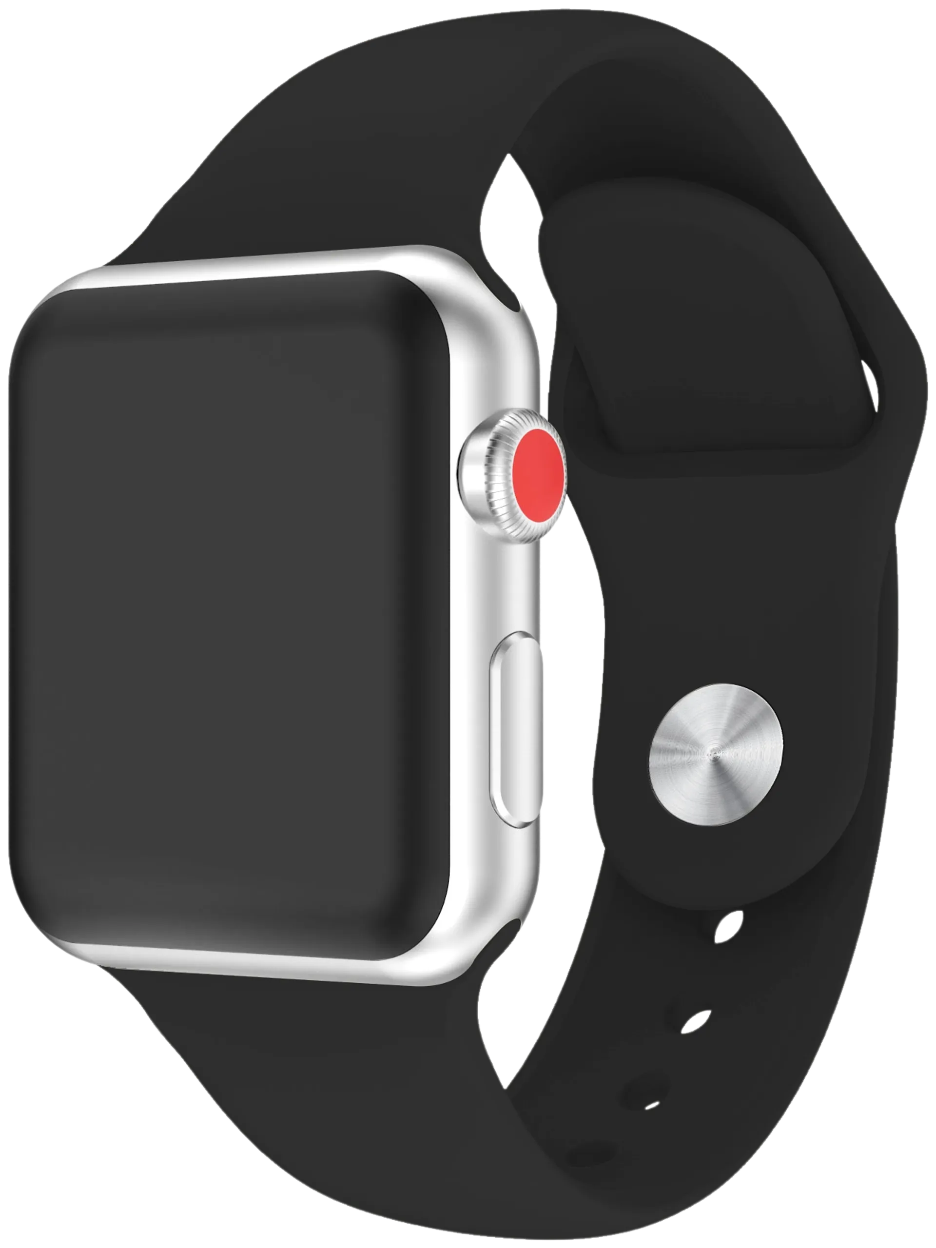 Wave Silikoniranneke, Apple Watch 38mm / Apple Watch 40mm / Apple Watch 41mm, Musta - 2