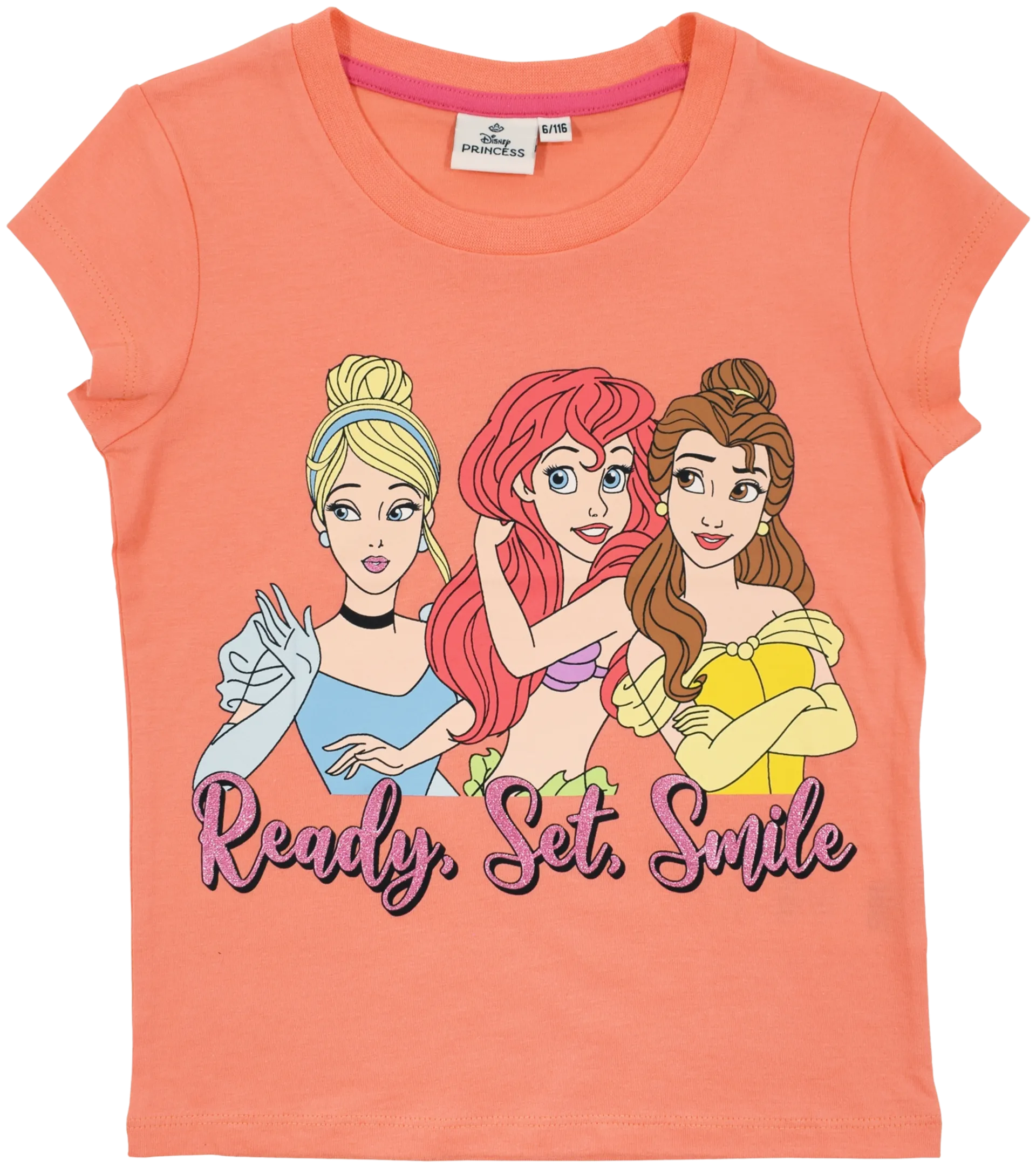 Disney Princess lasten t-paita EM-PRIN-24 - korallinpunainen
