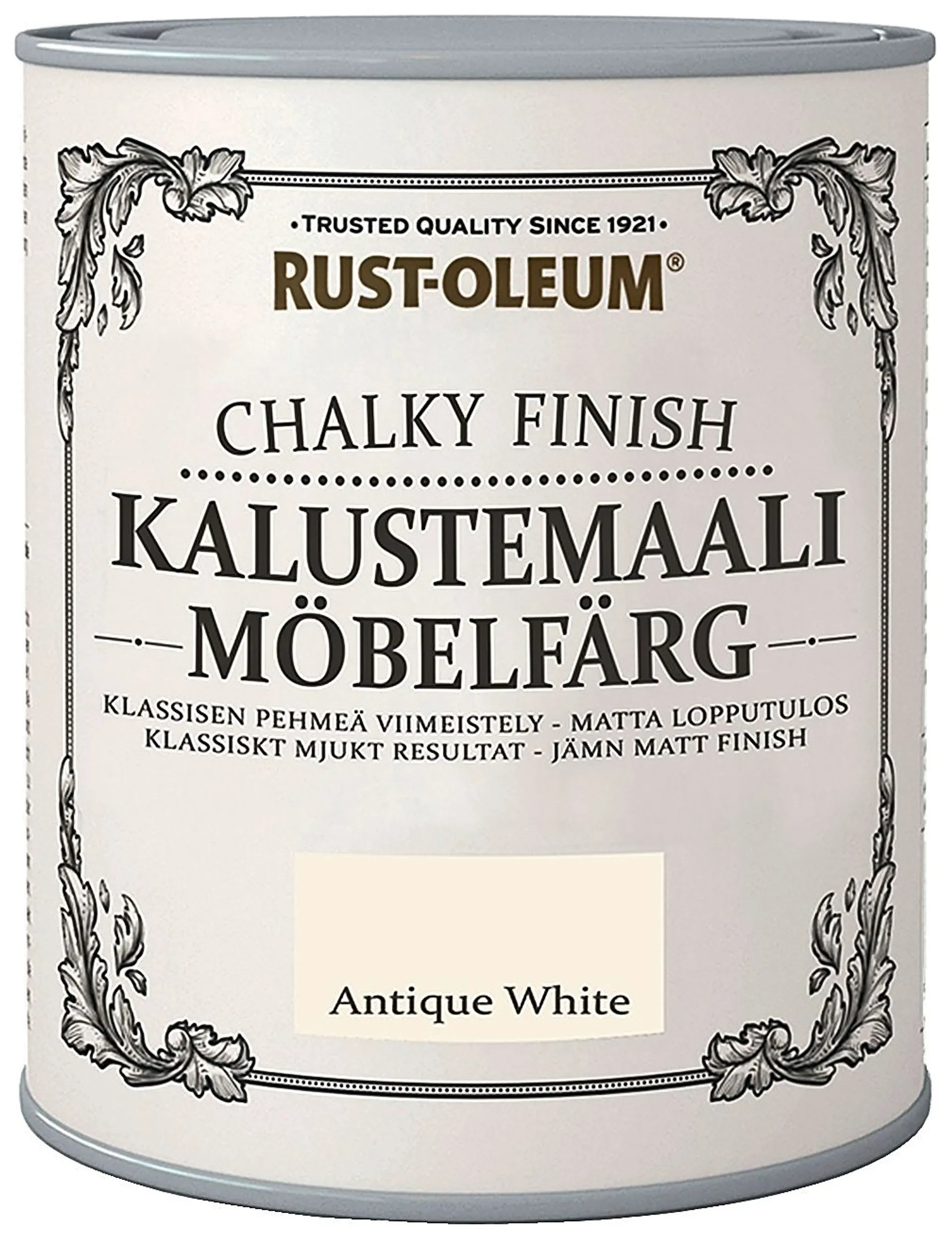 Rust-Oleum Chalky Finish 750ml kalustemaali runsaspigmenttinen hajuton vesiohenteinen luonnonvalkoinen - 1