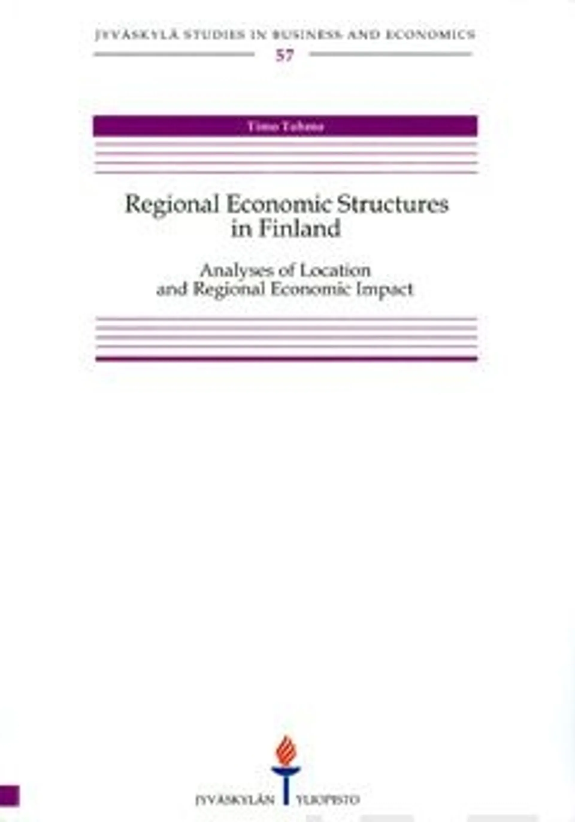 Tohmo, Regional economic structures in Finland analyses of location and regionaleconomic impact
