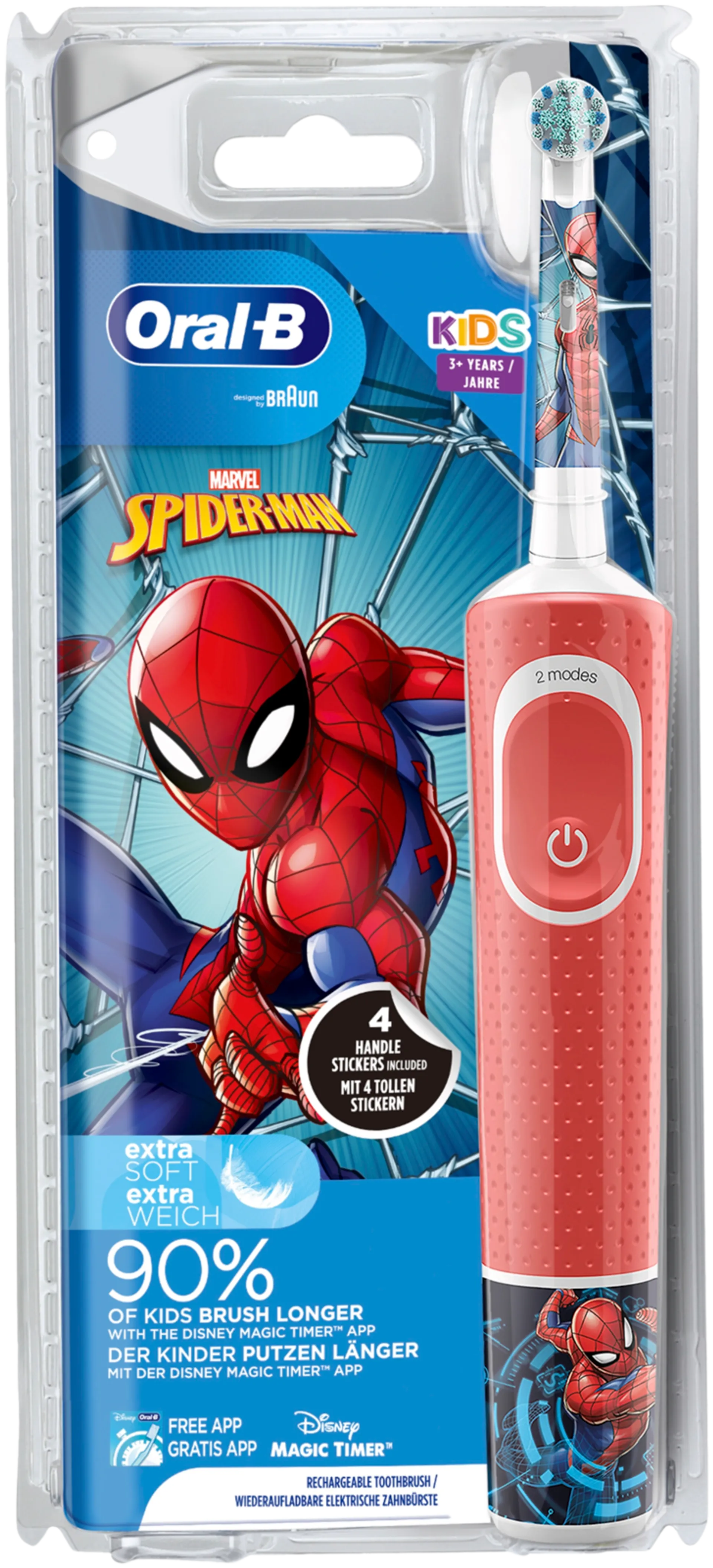 Oral-B Kids Spider-Man -Sähköhammasharja Braun-tekniikalla - 2