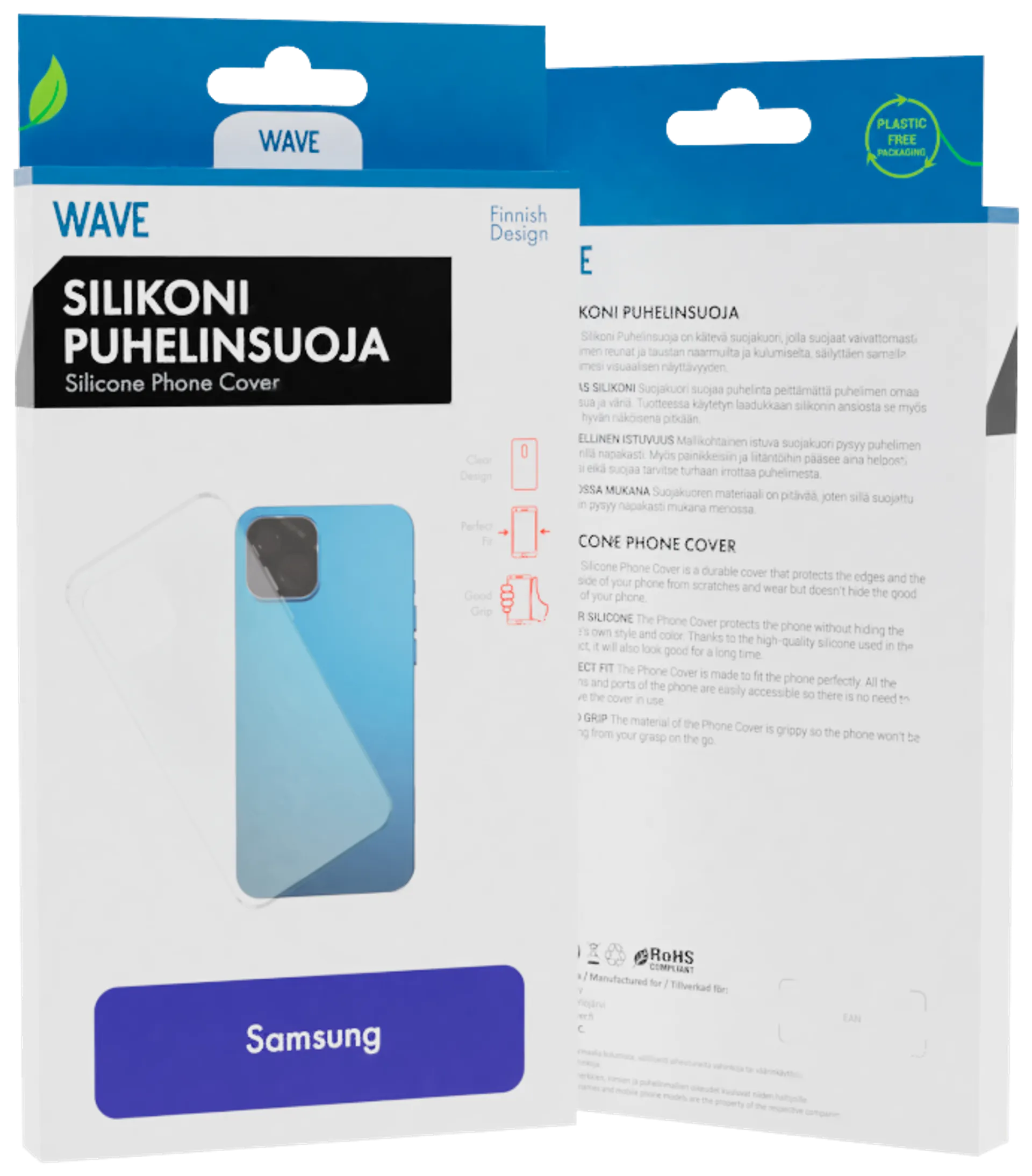 Wave Silikonisuoja, Samsung Galaxy S21, Kirkas - 1