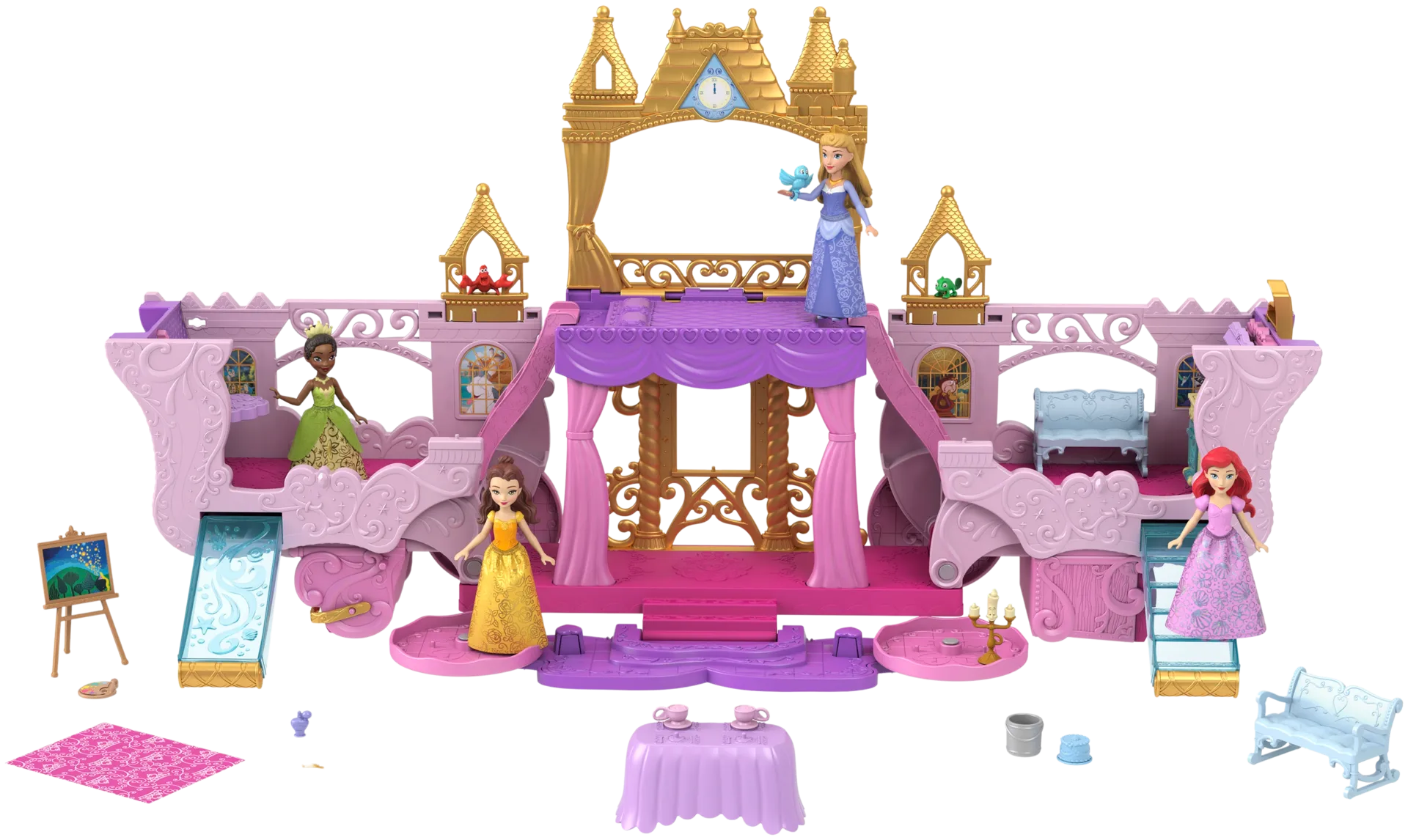 Disney Princess 2-in-1 vaunuista linnaksi pikkunuken leikkisetti - 3